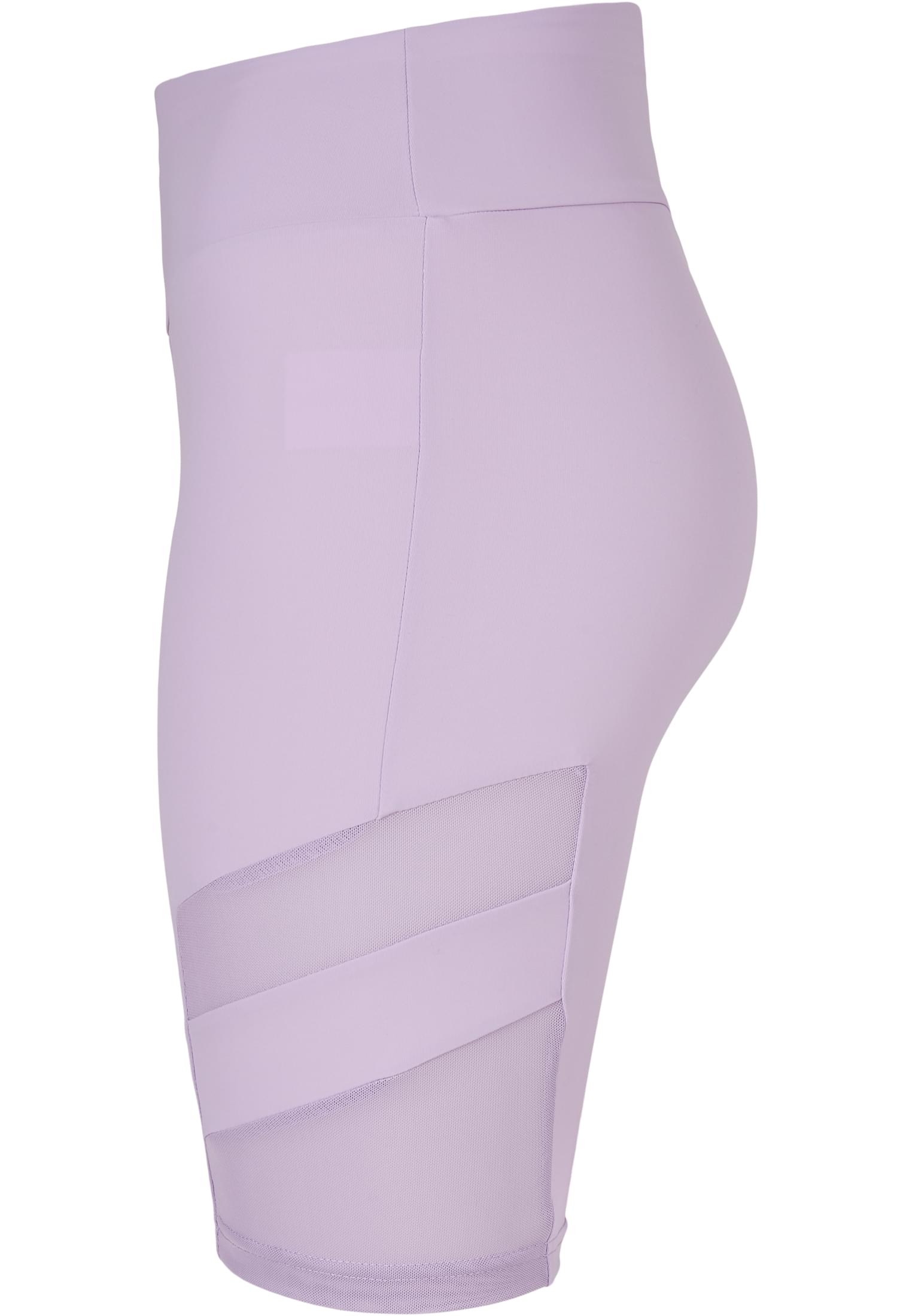 Ladies High Waist Tech Mesh Cycle Shorts | lilac