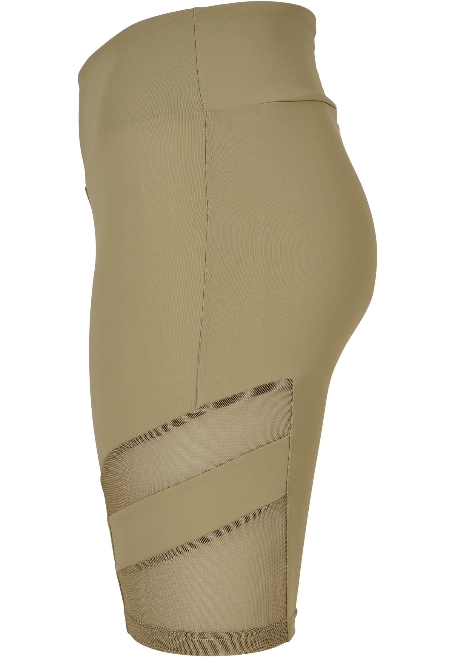 Ladies High Waist Tech Mesh Cycle Shorts | khaki