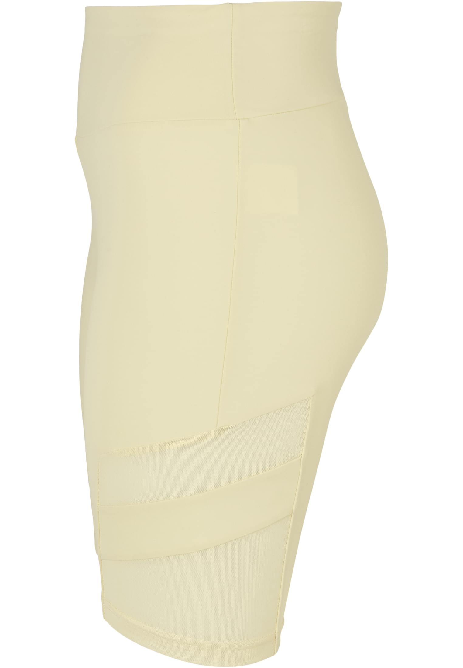 Ladies High Waist Tech Mesh Cycle Shorts | softyellow