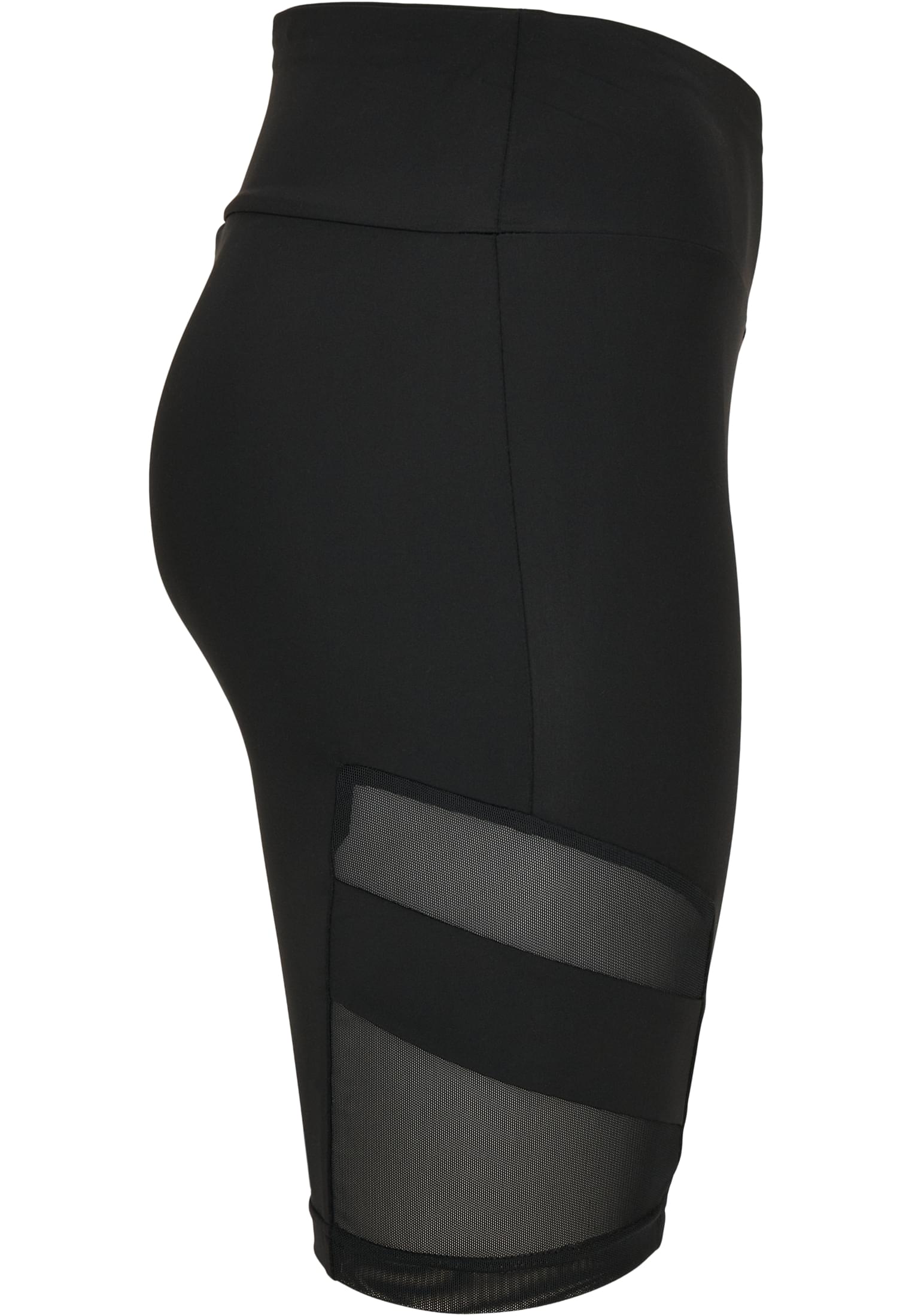 Ladies High Waist Tech Mesh Cycle Shorts | black