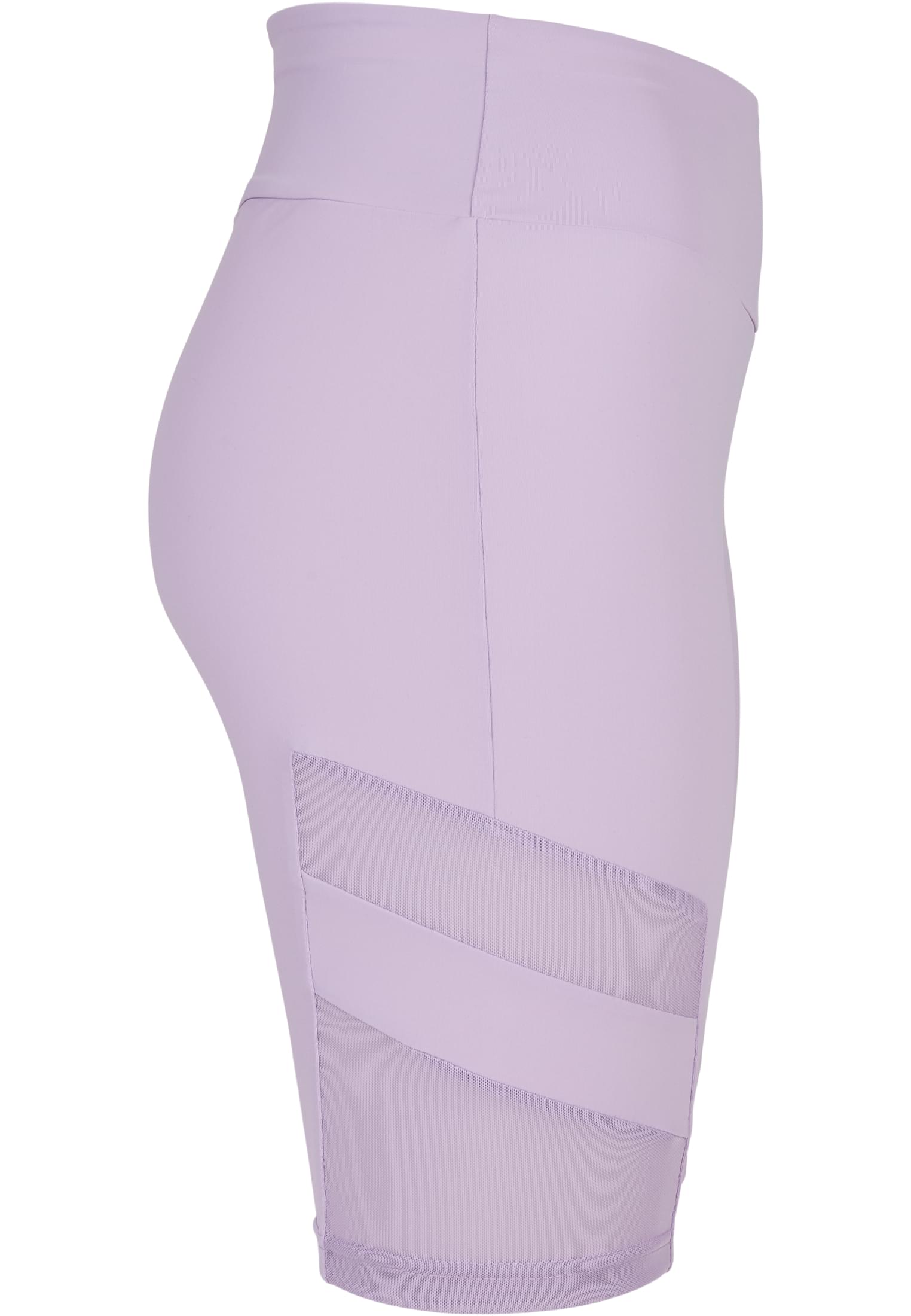 Ladies High Waist Tech Mesh Cycle Shorts | lilac