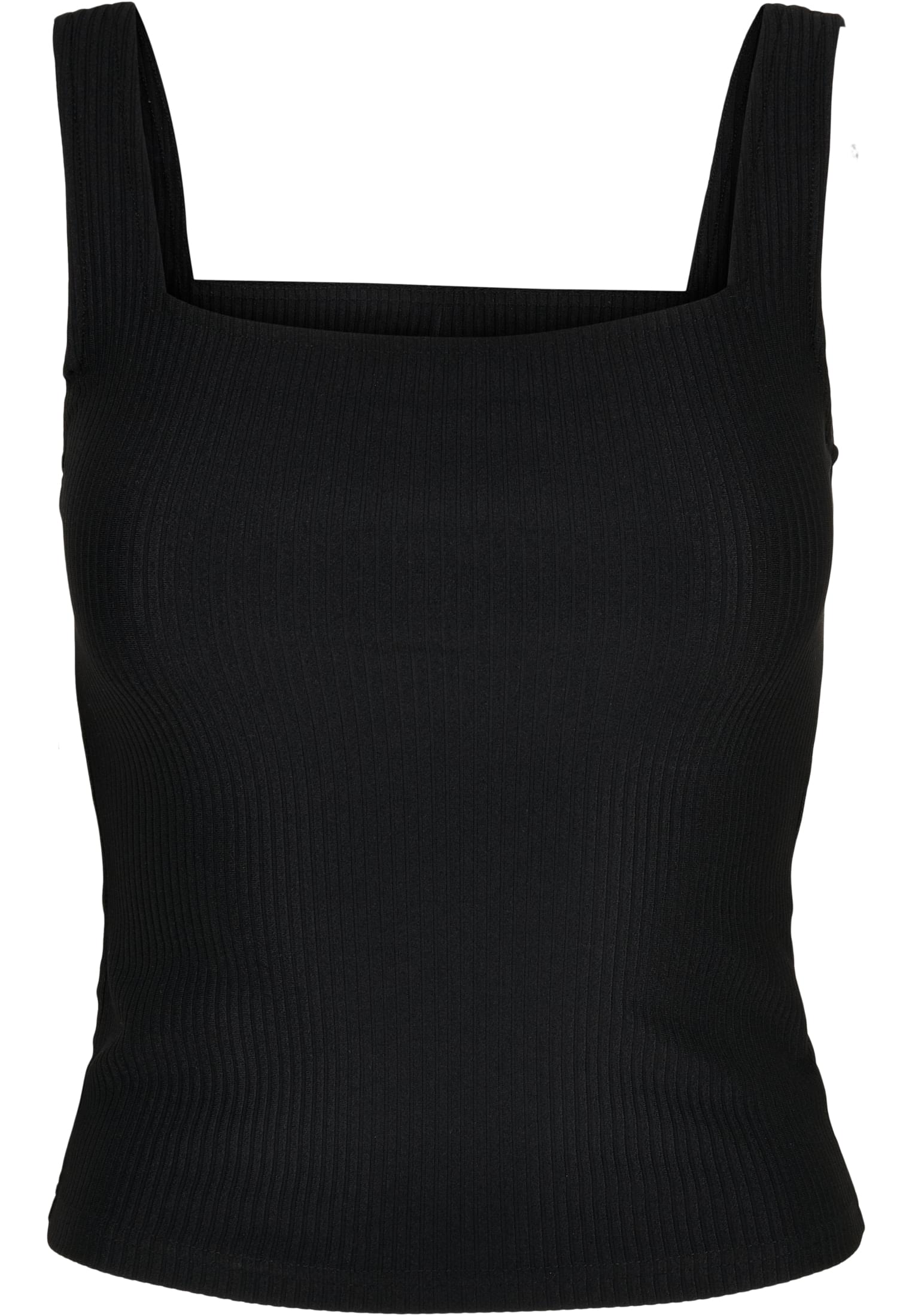 Ladies Squard Neckline Rib Top | black