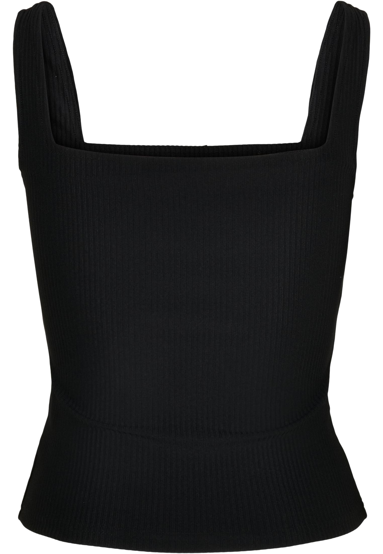 Ladies Squard Neckline Rib Top | black