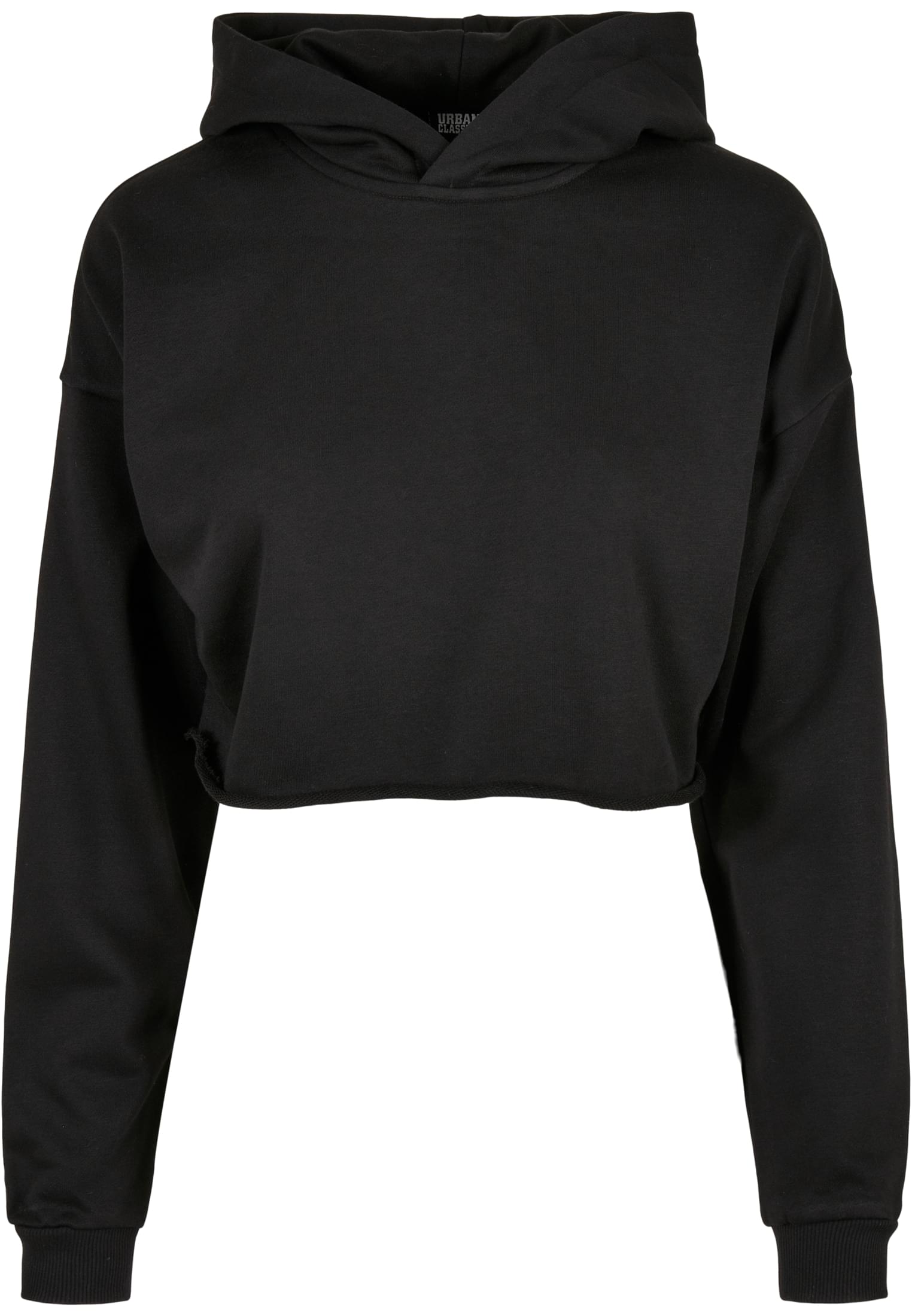 Ladies Oversized Cropped Hoody | black