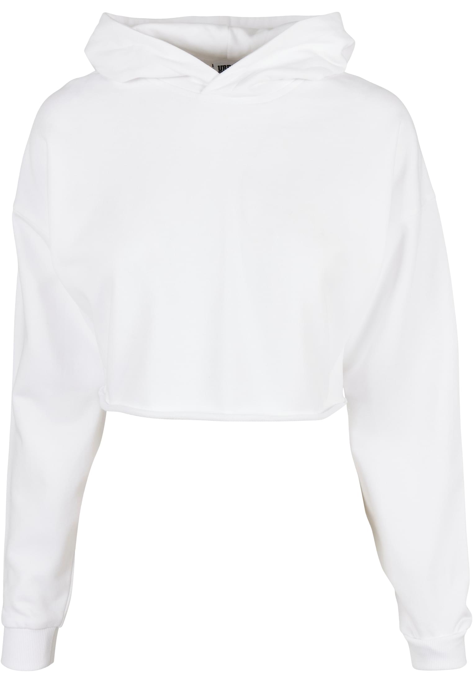 Ladies Oversized Cropped Hoody | white