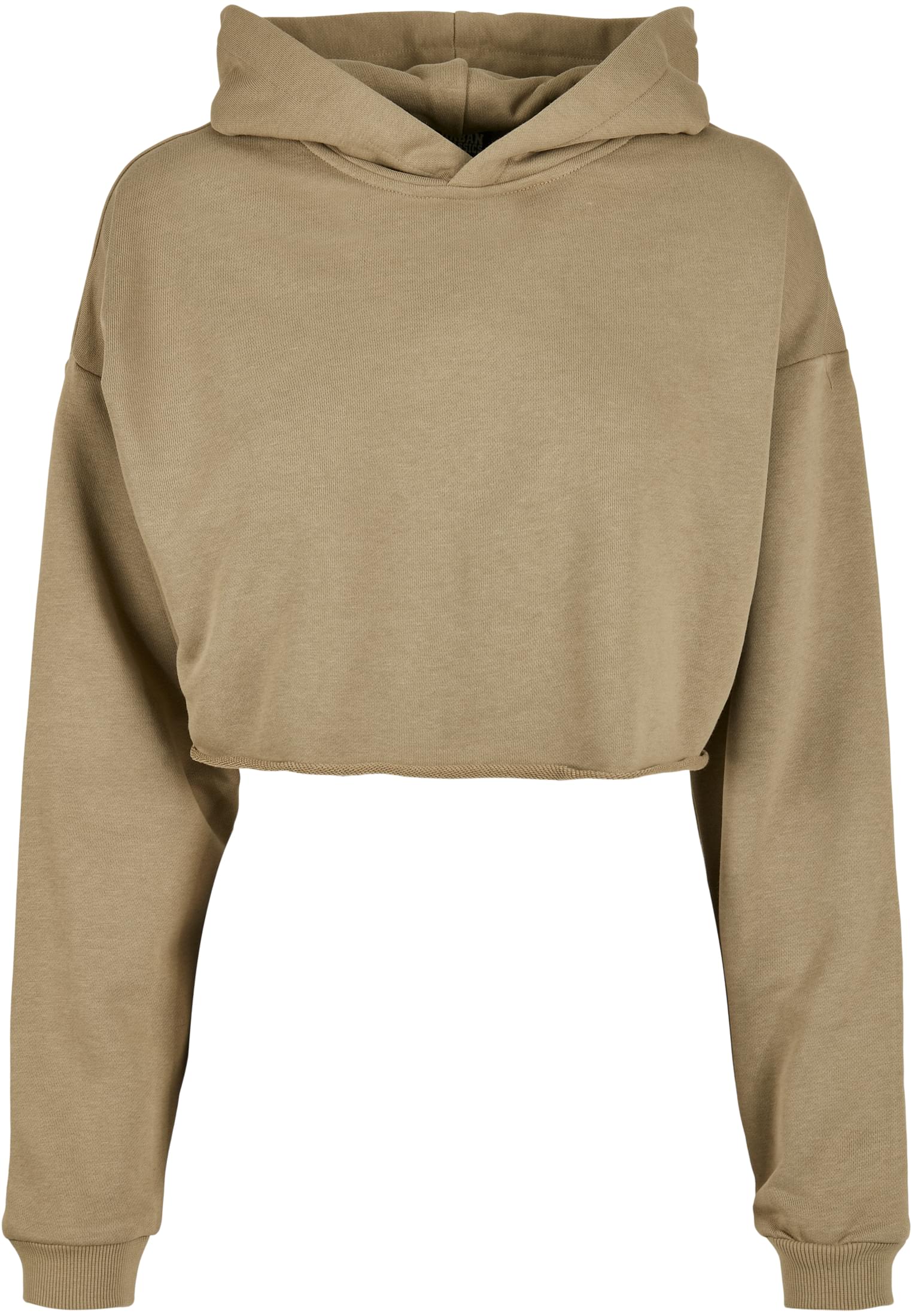 Ladies Oversized Cropped Hoody | khaki