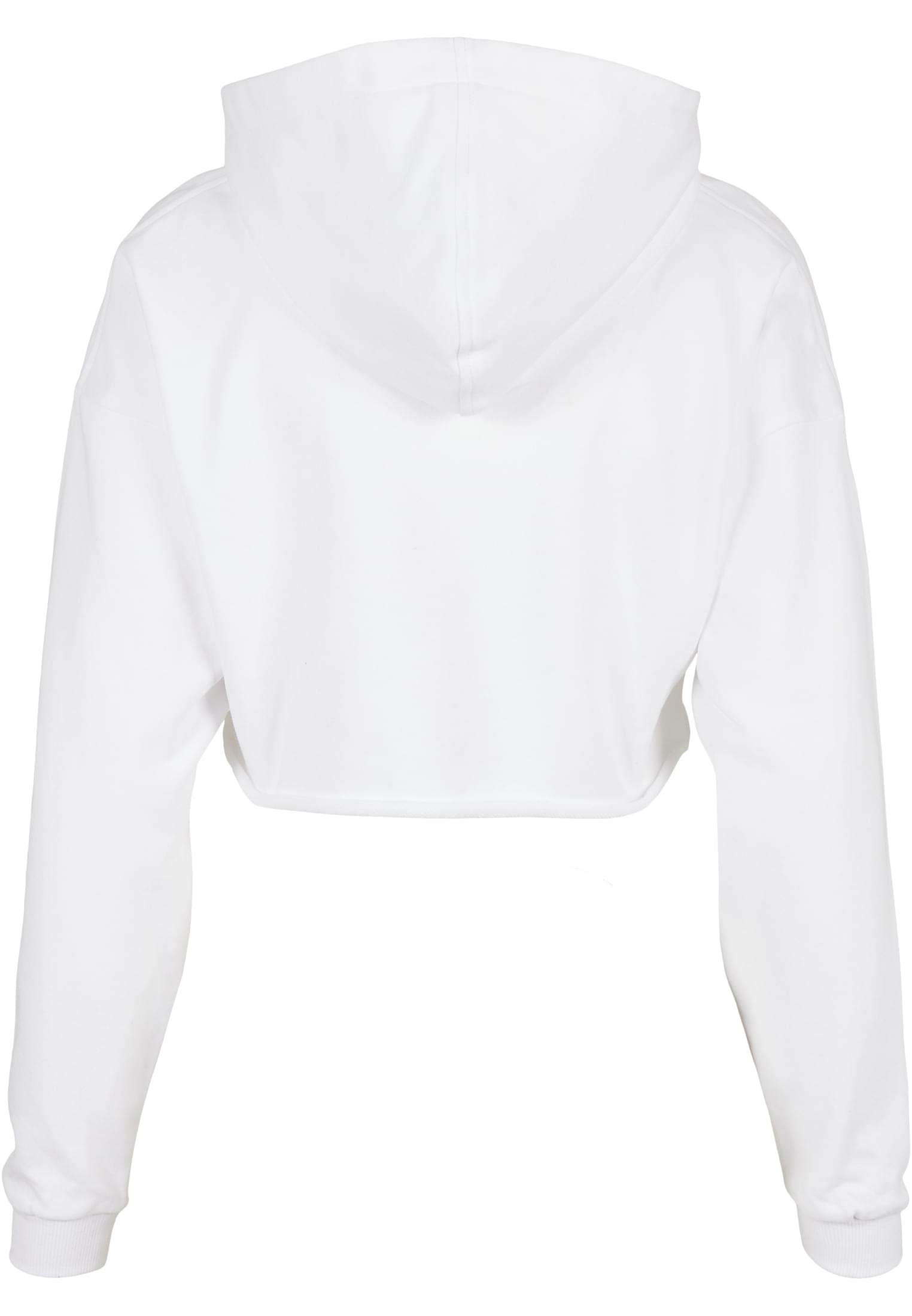 Ladies Oversized Cropped Hoody | white