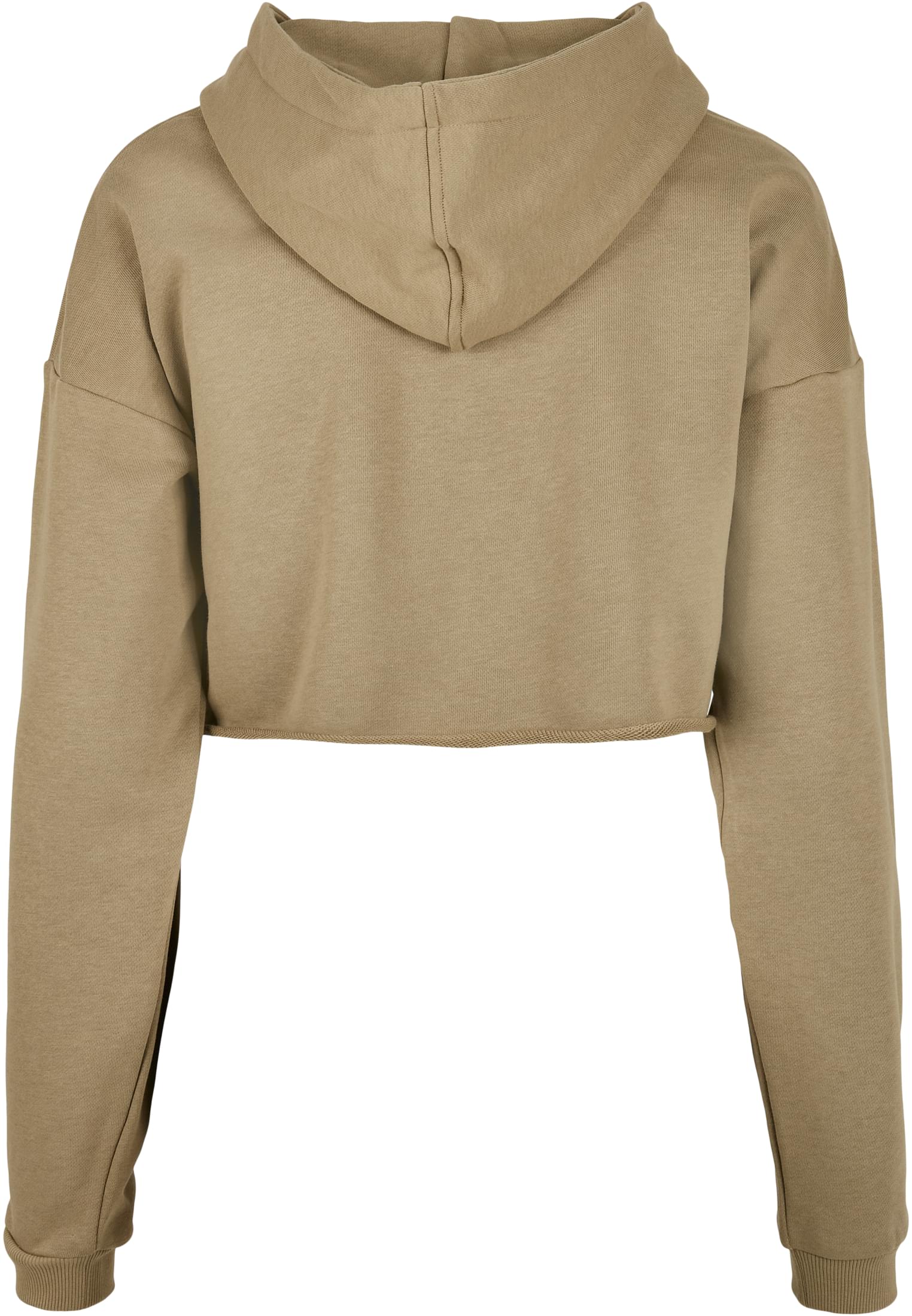 Ladies Oversized Cropped Hoody | khaki