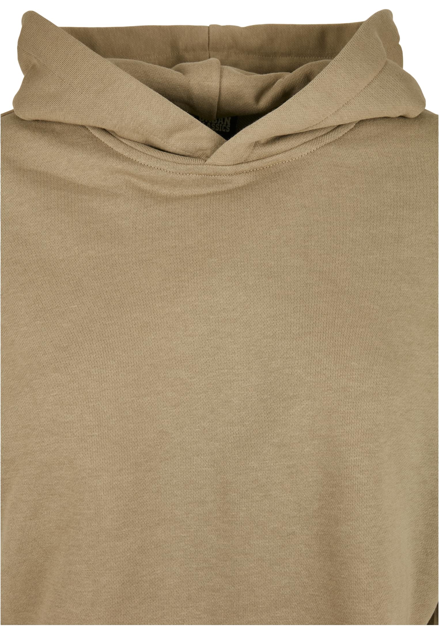 Ladies Oversized Cropped Hoody | khaki