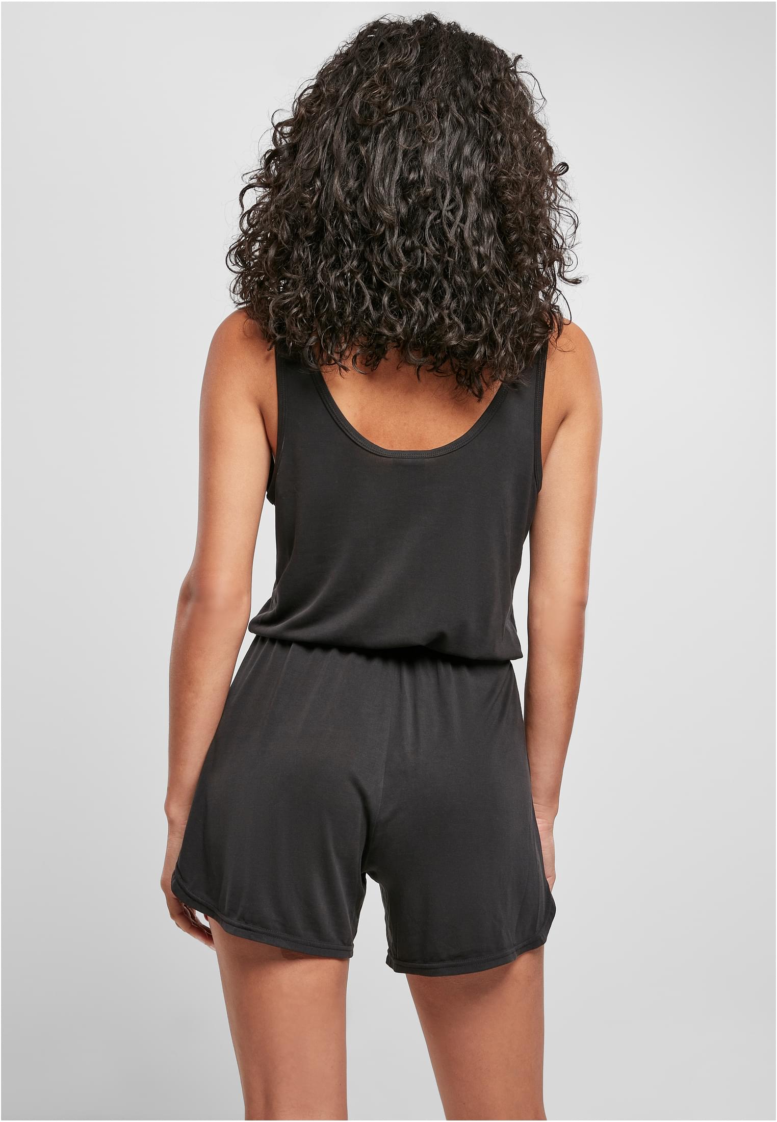 Ladies Short Sleeveless Modal Jumpsuit | black