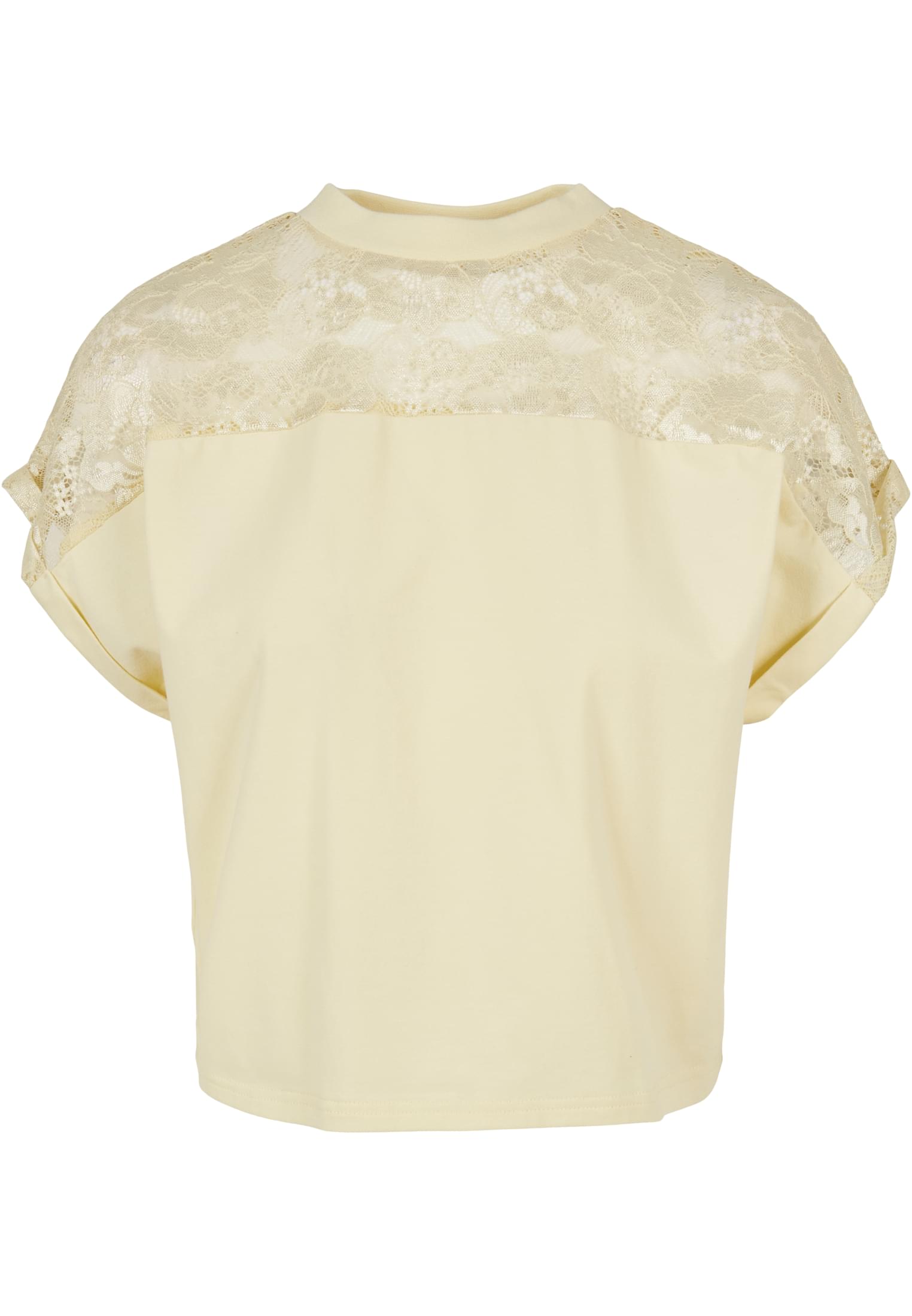 Ladies Short Oversized Lace Tee | softyellow