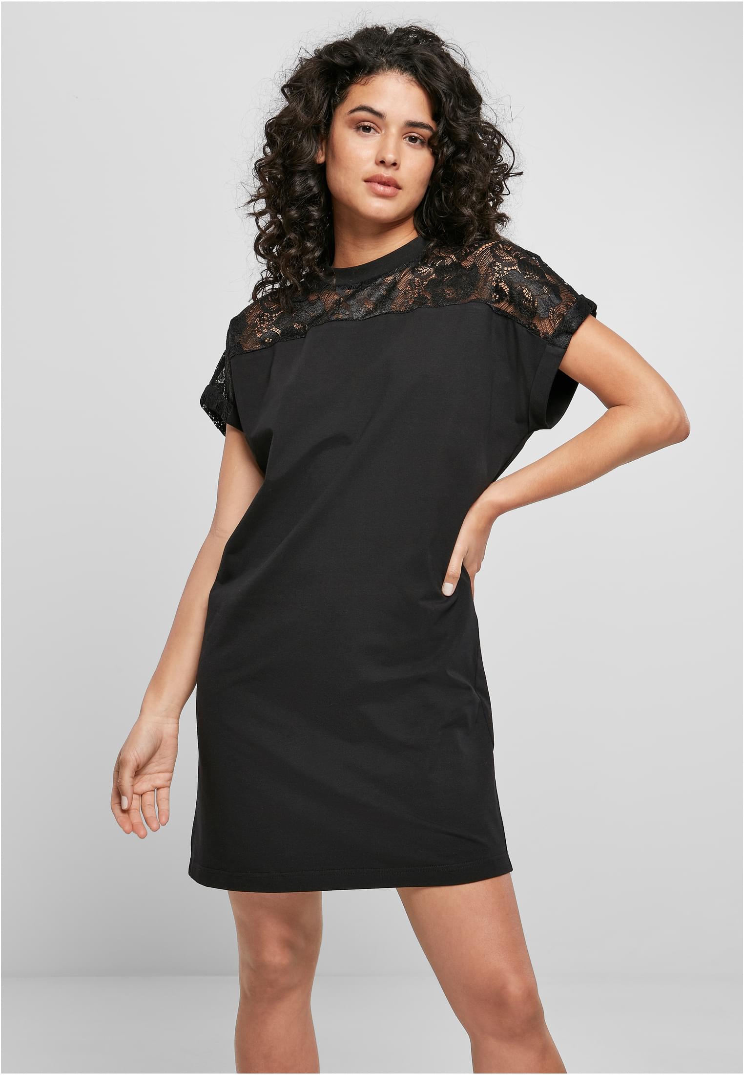 Ladies Lace Tee Dress | black