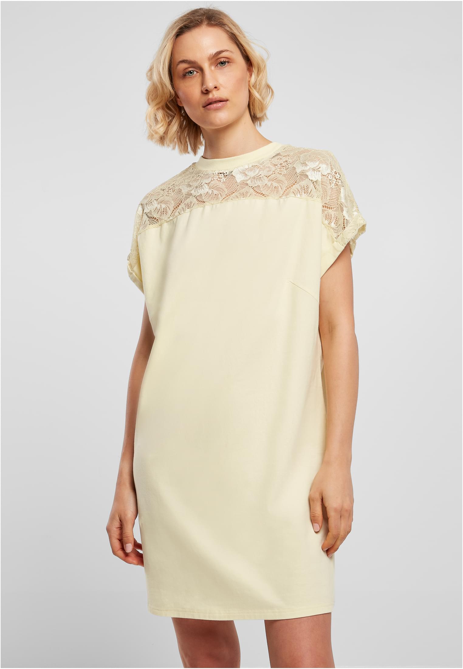 Ladies Lace Tee Dress | softyellow