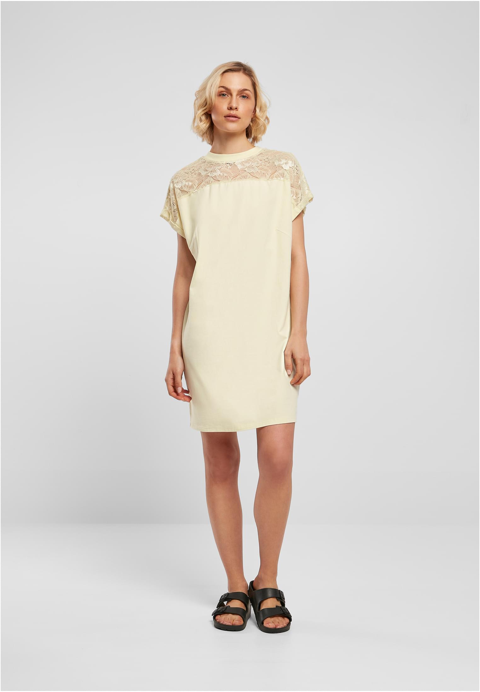 Ladies Lace Tee Dress | softyellow