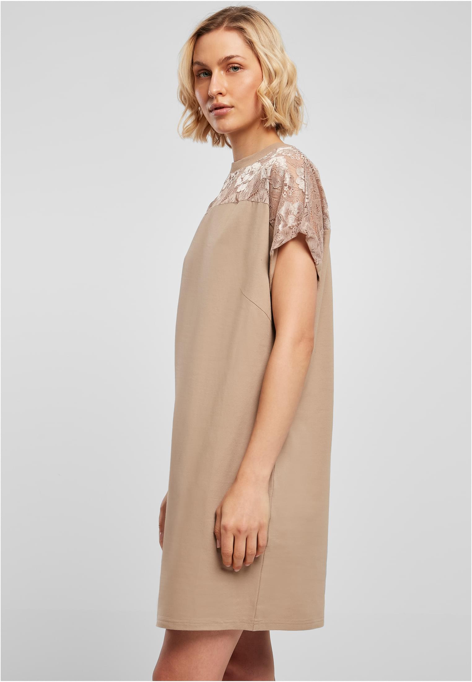 Ladies Lace Tee Dress | softtaupe