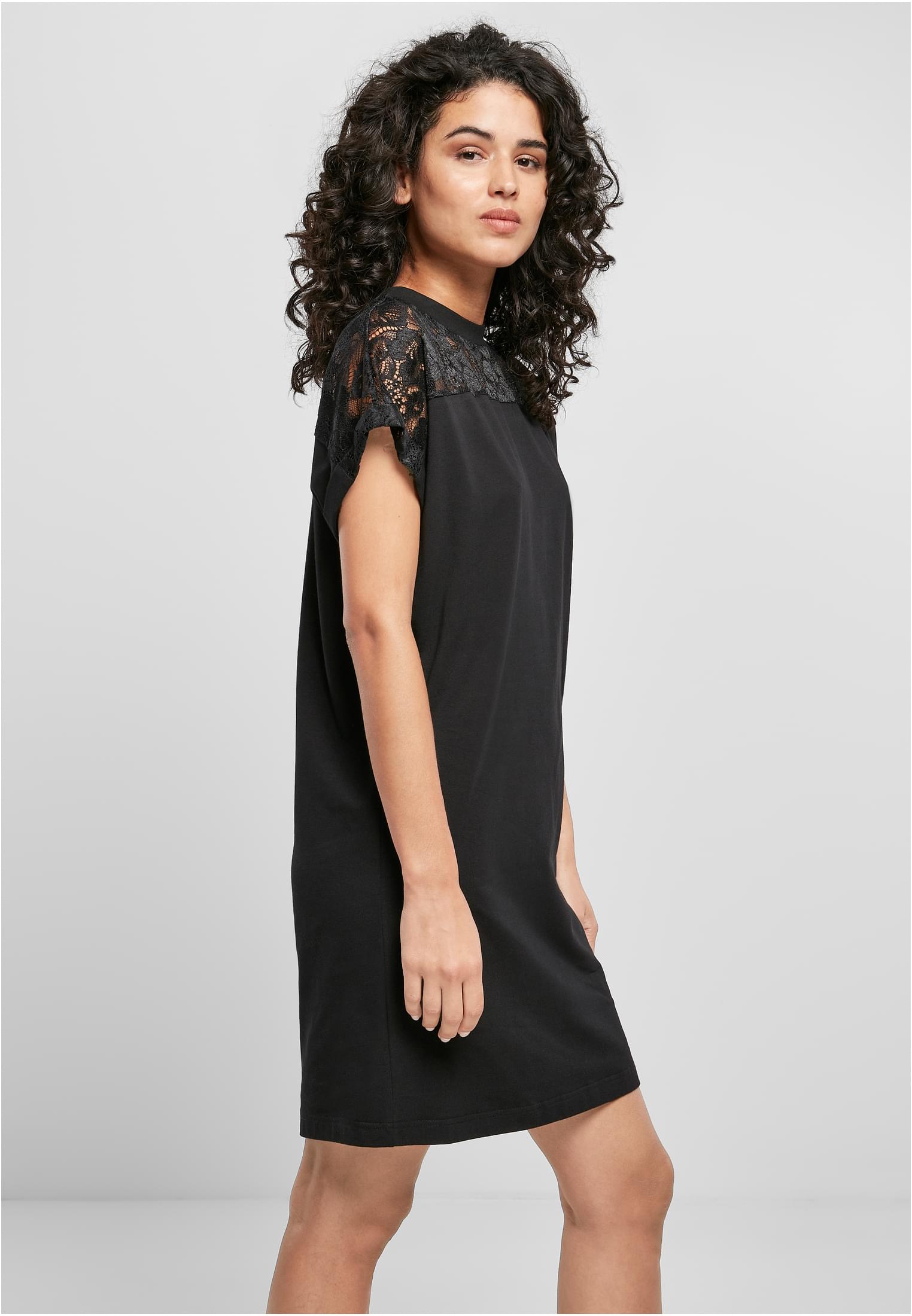 Ladies Lace Tee Dress | black