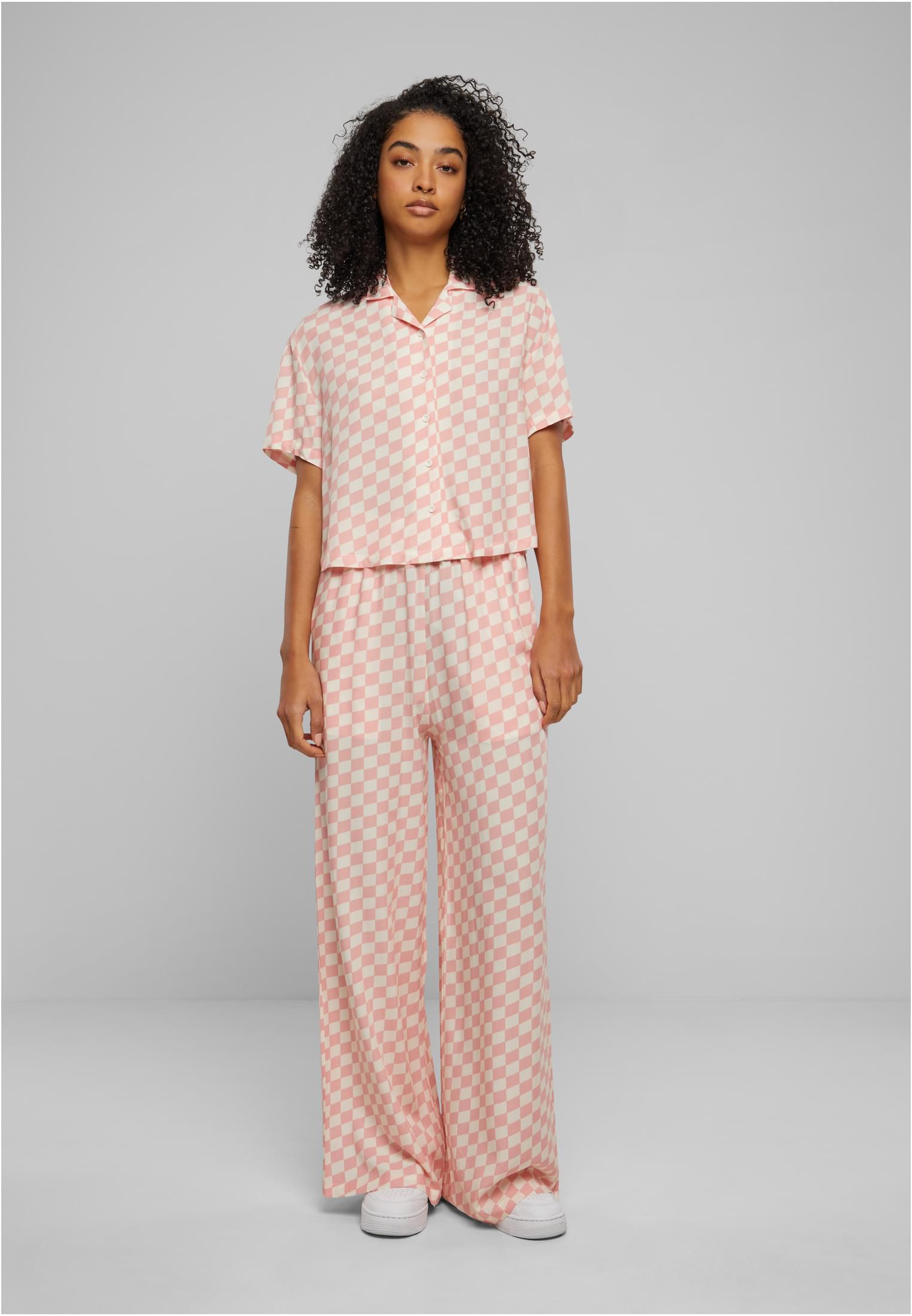 Ladies Viscose Resort Shirt | lemonadepinkcheck