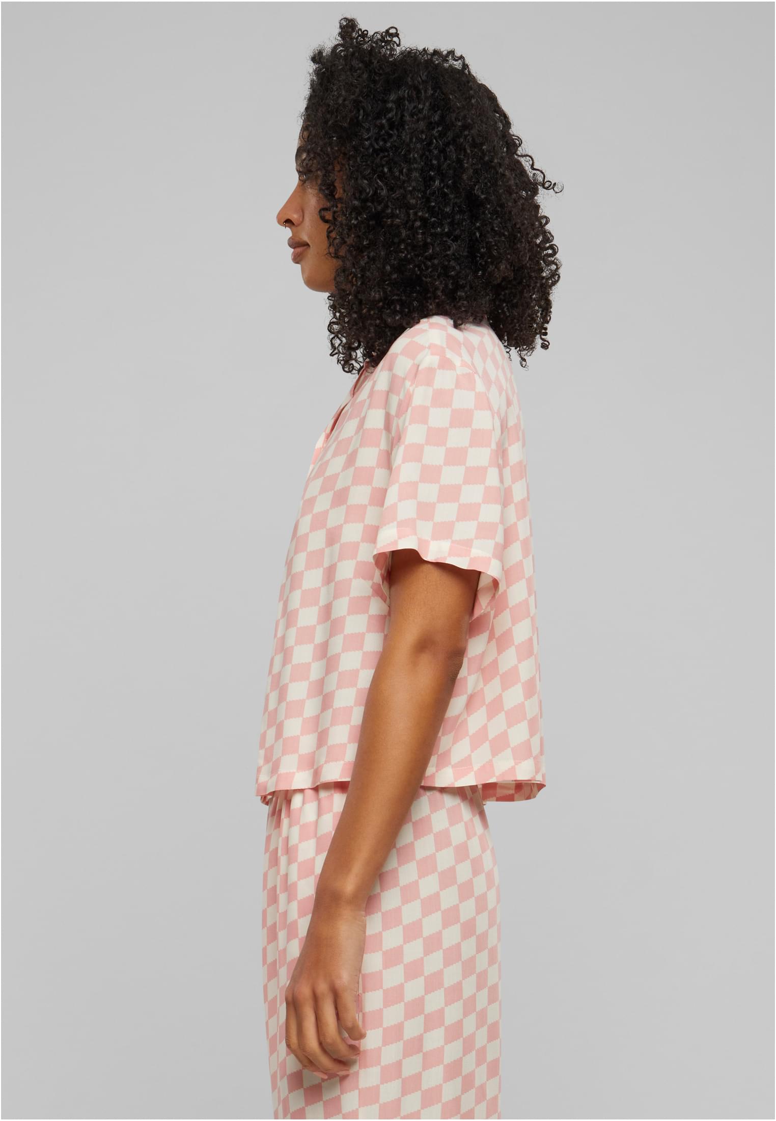 Ladies Viscose Resort Shirt | lemonadepinkcheck