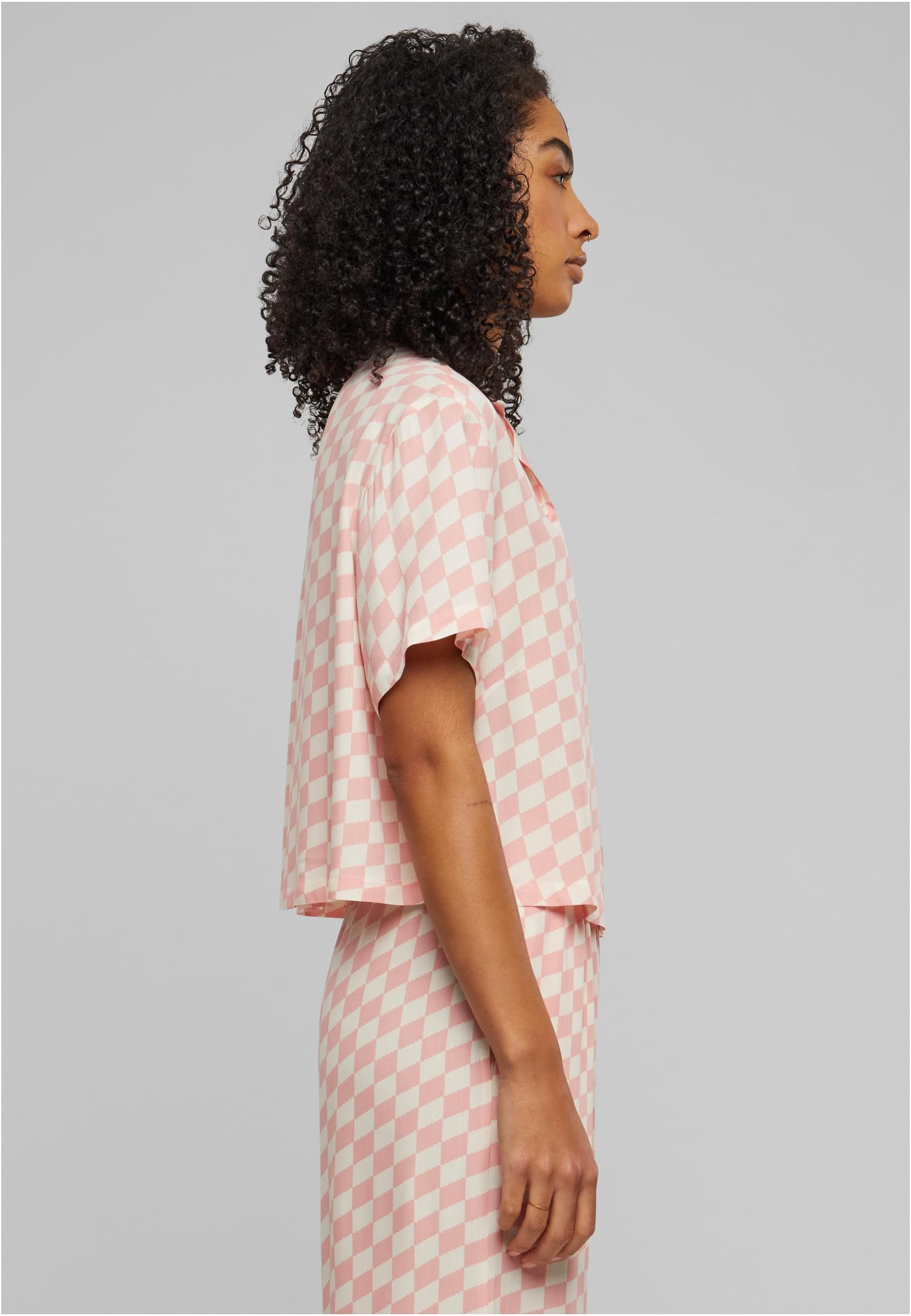 Ladies Viscose Resort Shirt | lemonadepinkcheck