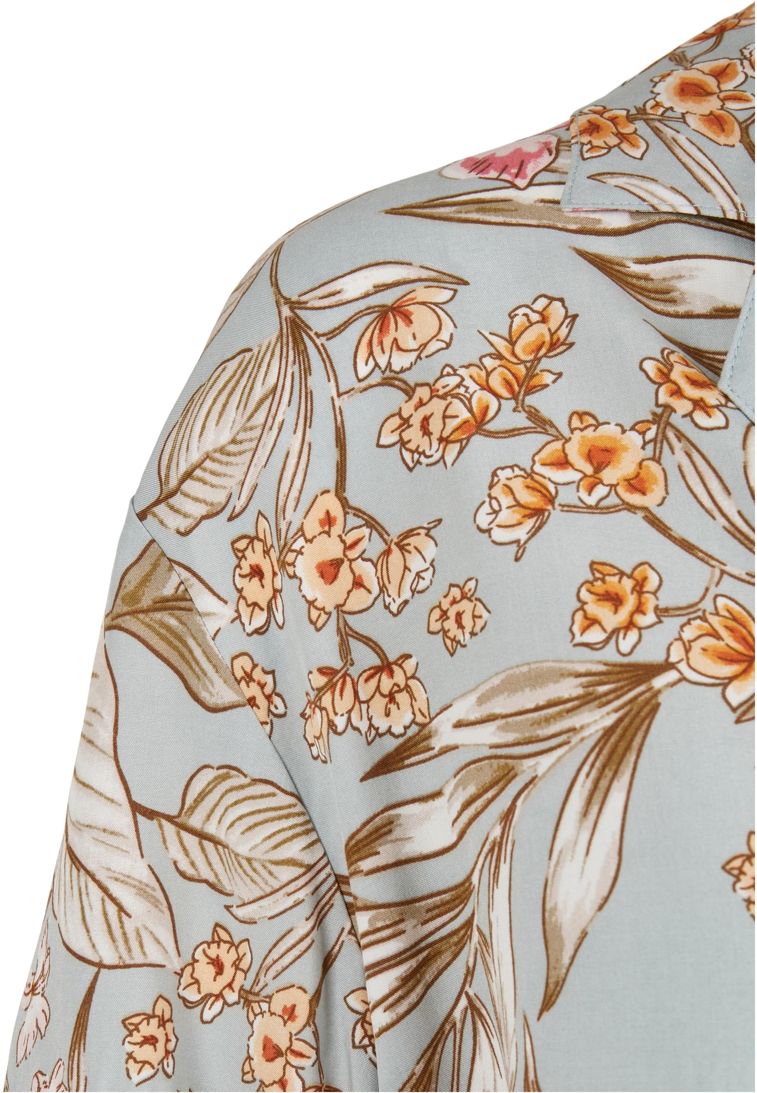 Ladies Viscose Resort Shirt | lightblue hibiscus