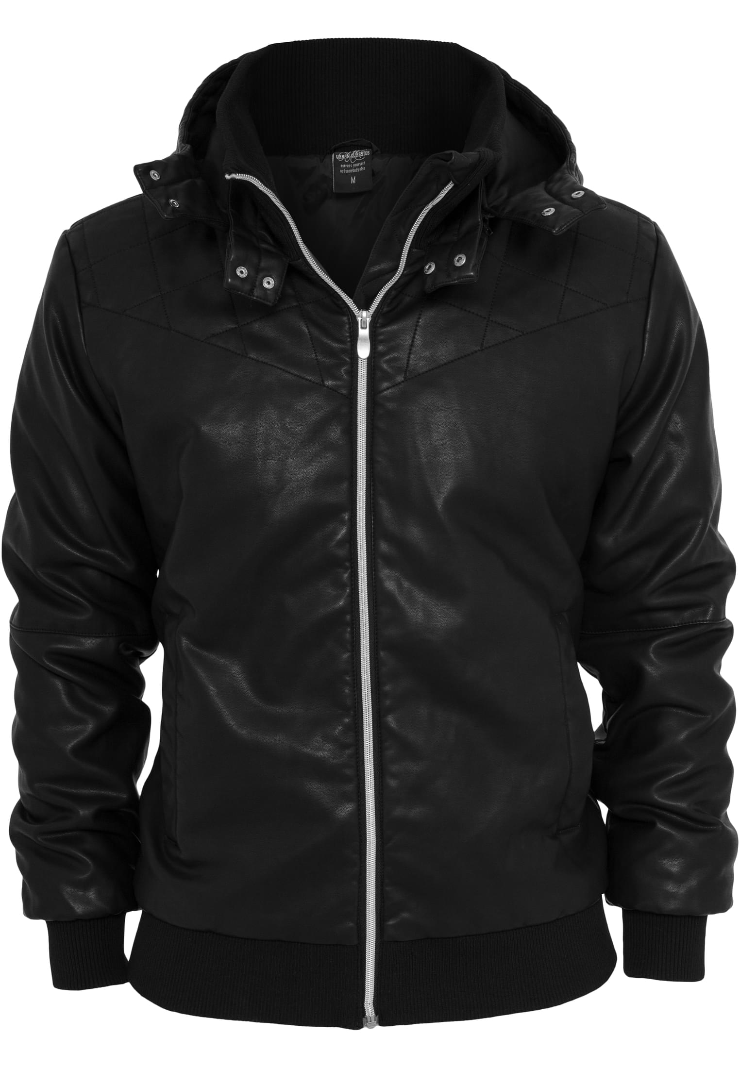 Synthetic Leather Jacket | black