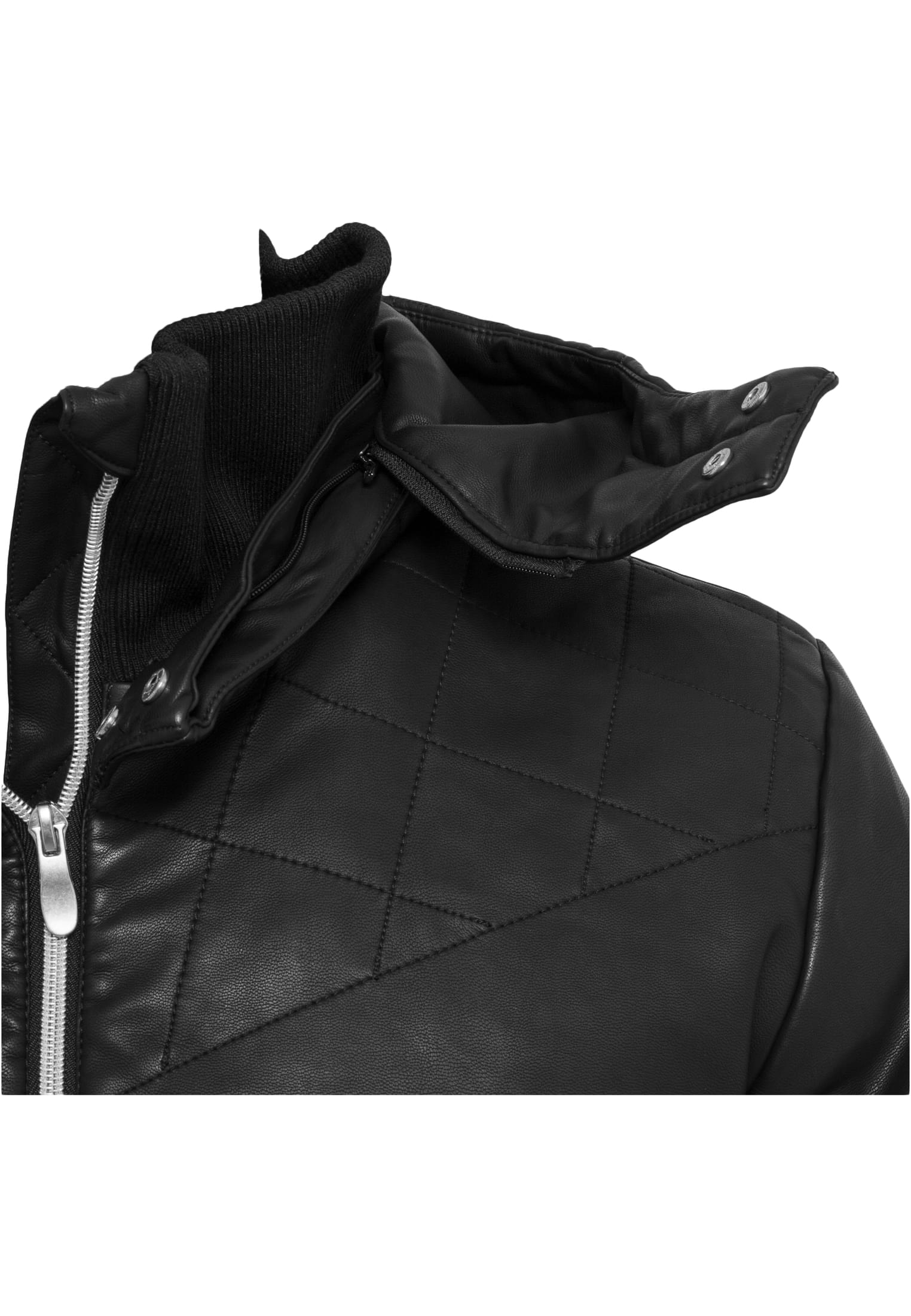 Synthetic Leather Jacket | black