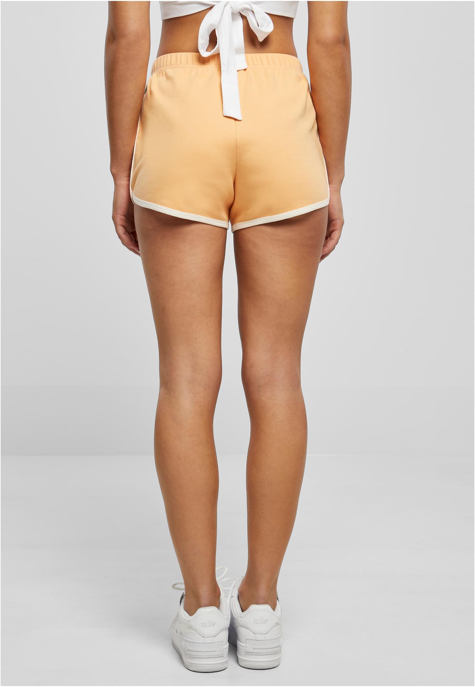 Ladies Organic Interlock Retro Hotpants | paleorange/whitesand