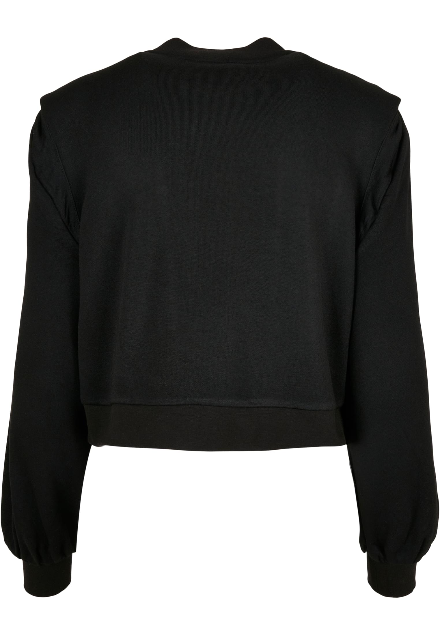 Ladies Padded Shoulder Modal Terry Crewneck | black