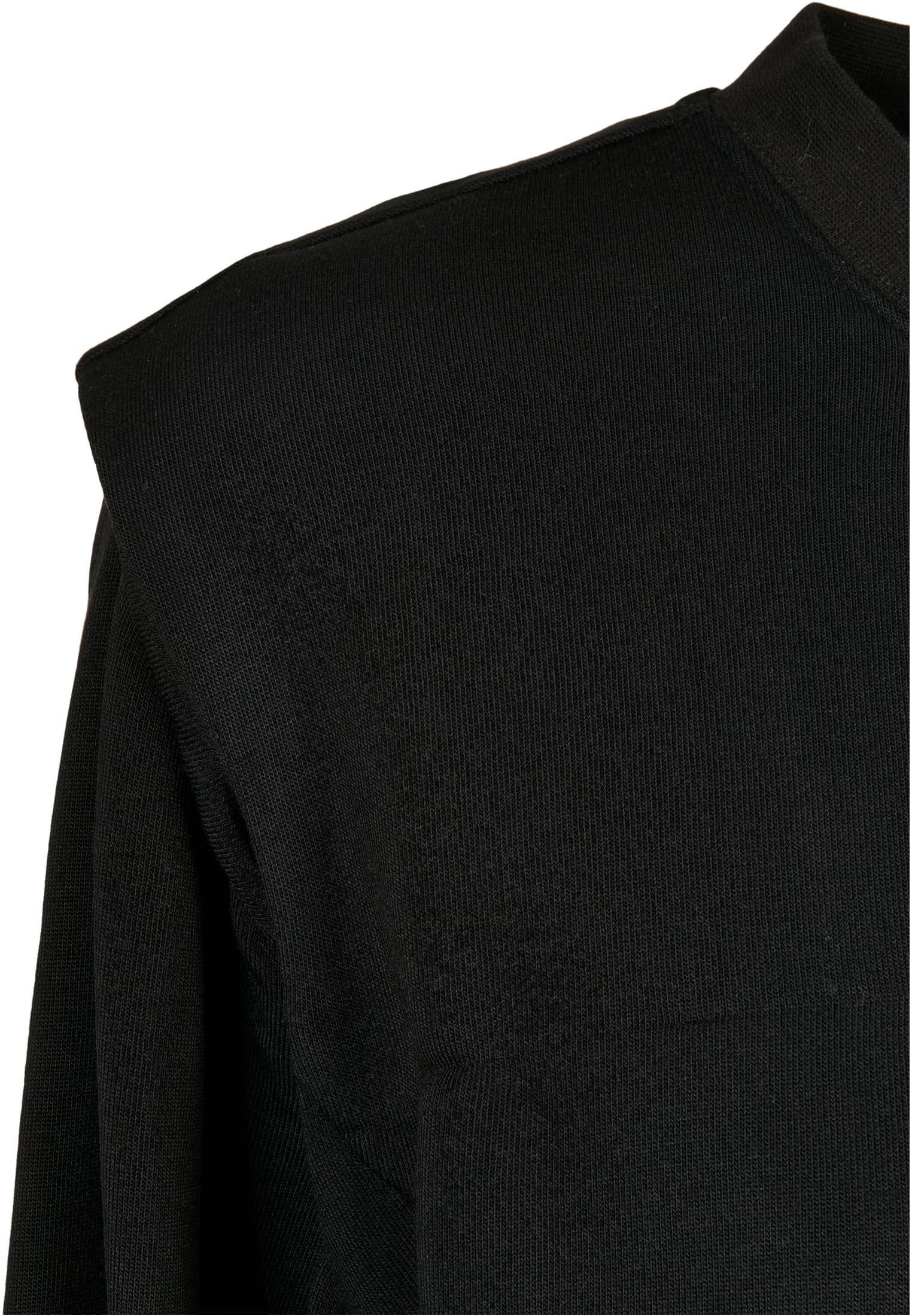 Ladies Padded Shoulder Modal Terry Crewneck | black