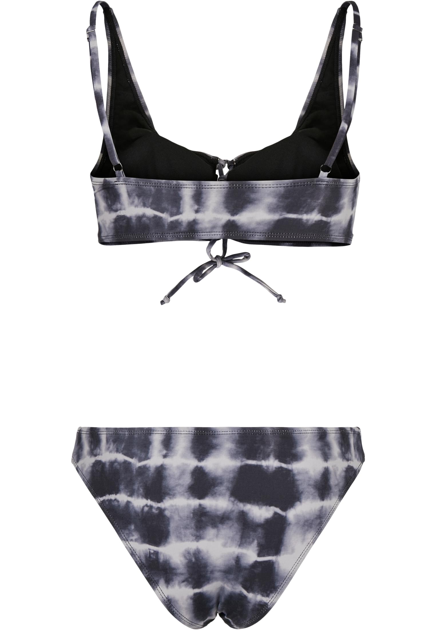 Ladies Lace Up Tie Dye Bikini | black/white