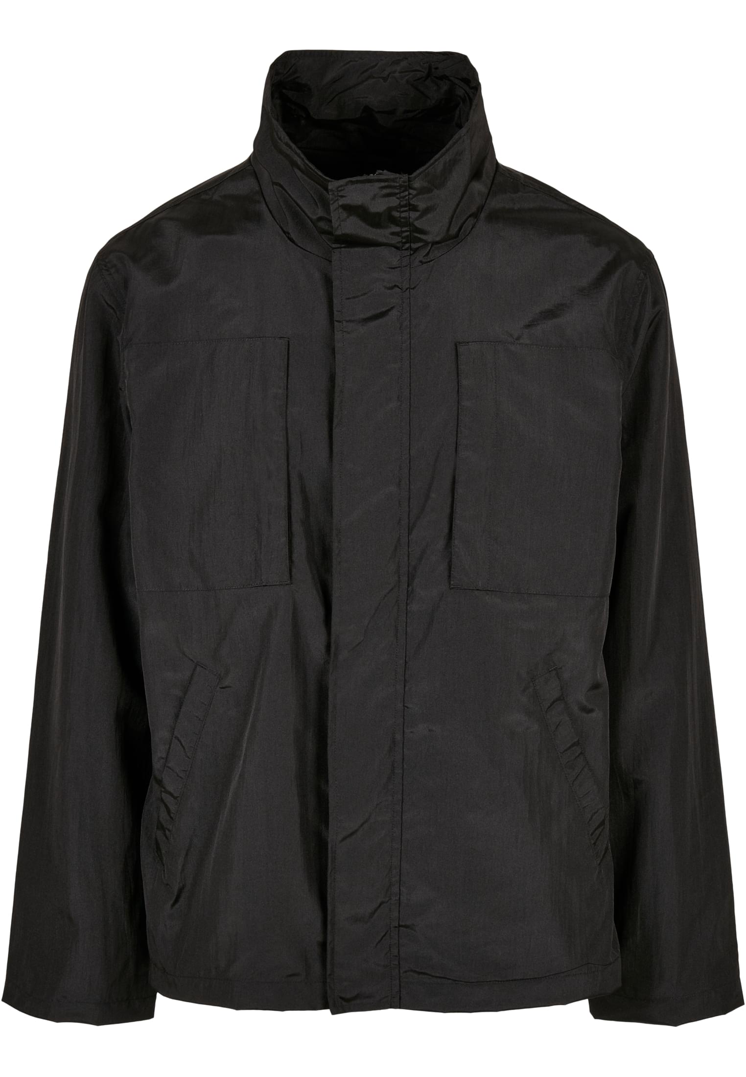 Double Pocket Nylon Crepe Jacket | black