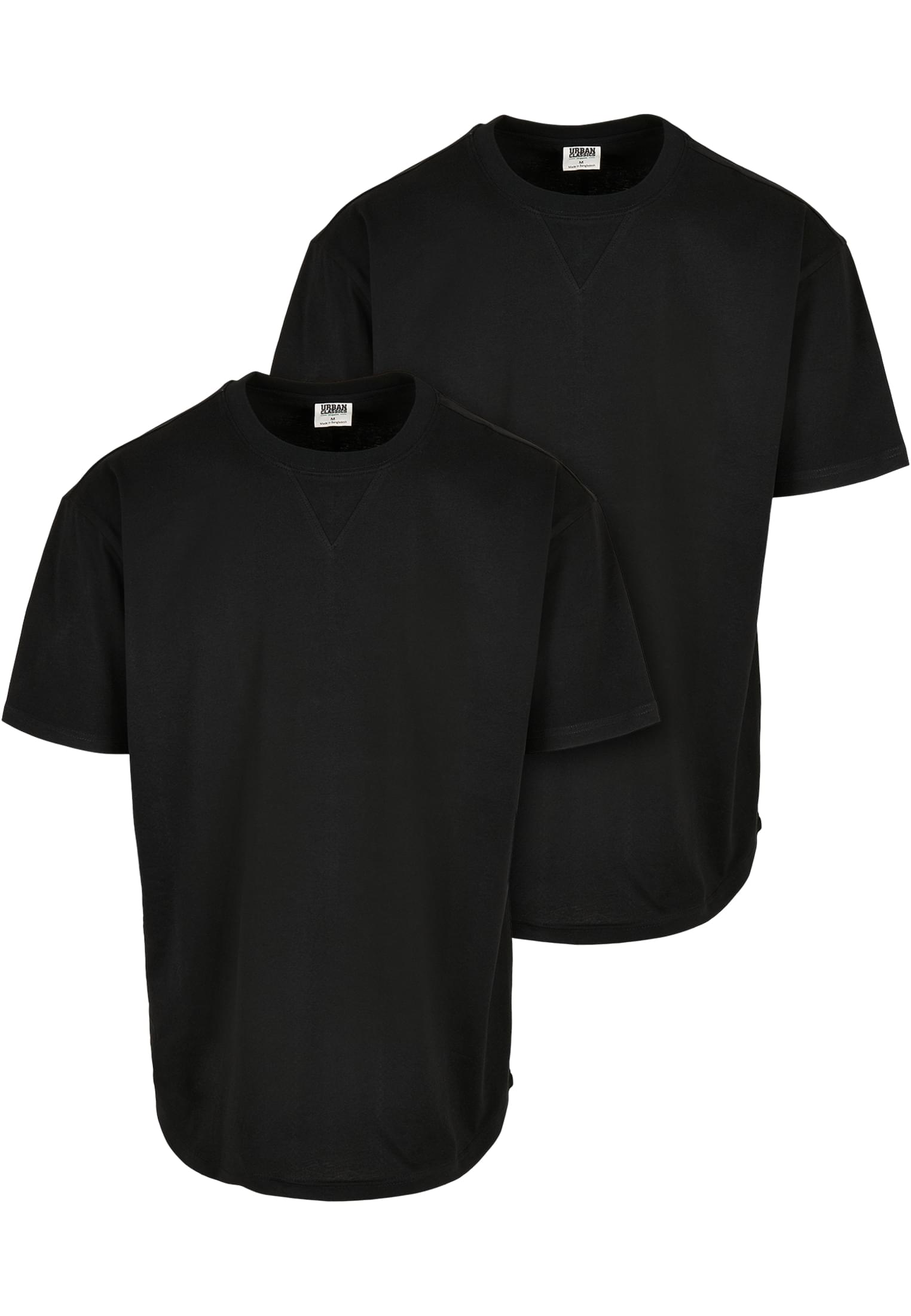 Organic Cotton Curved Oversized Tee 2-Pack | black+black