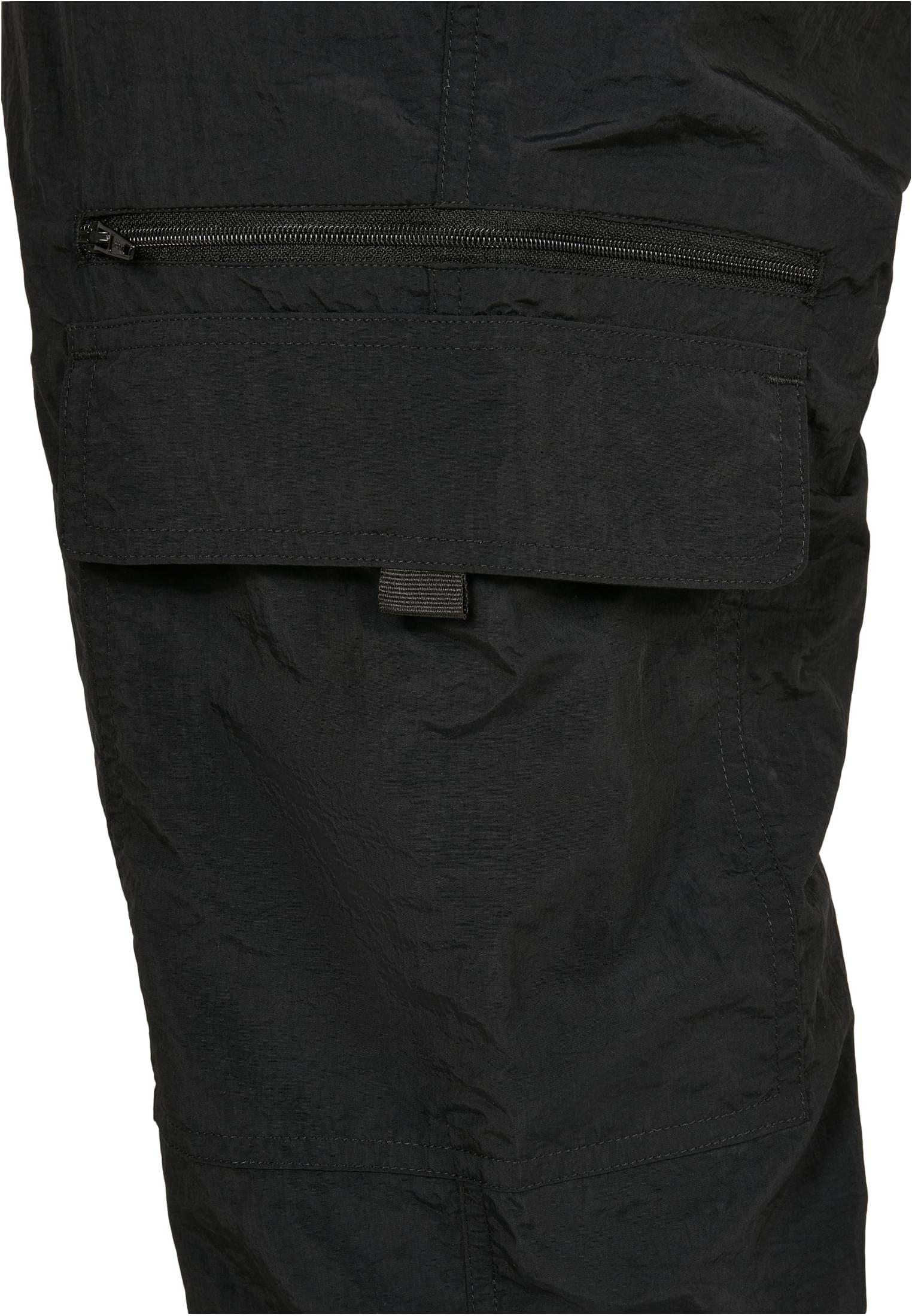 Adjustable Nylon Cargo Pants | black