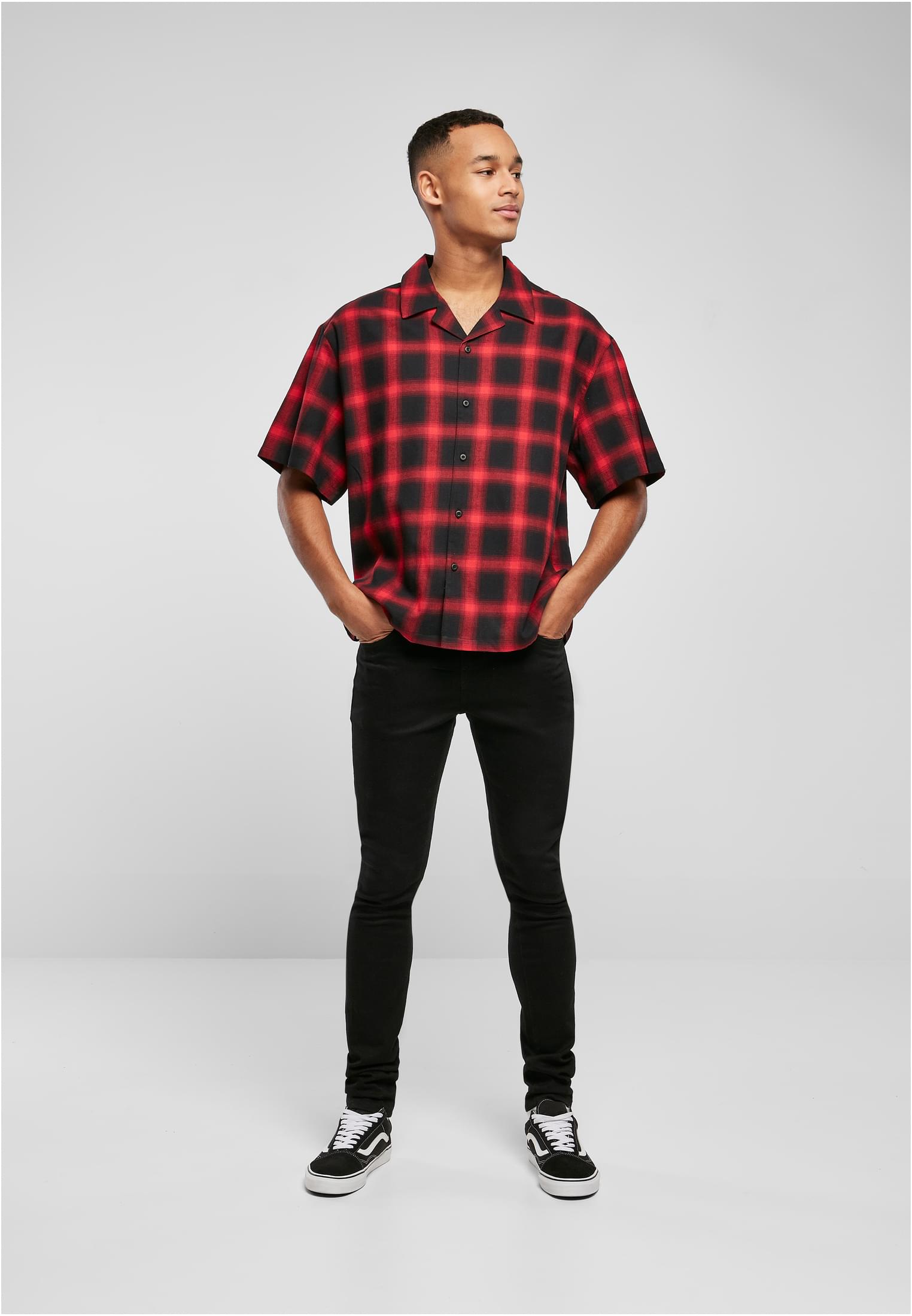 Loose Checked Resort Shirt | black/red