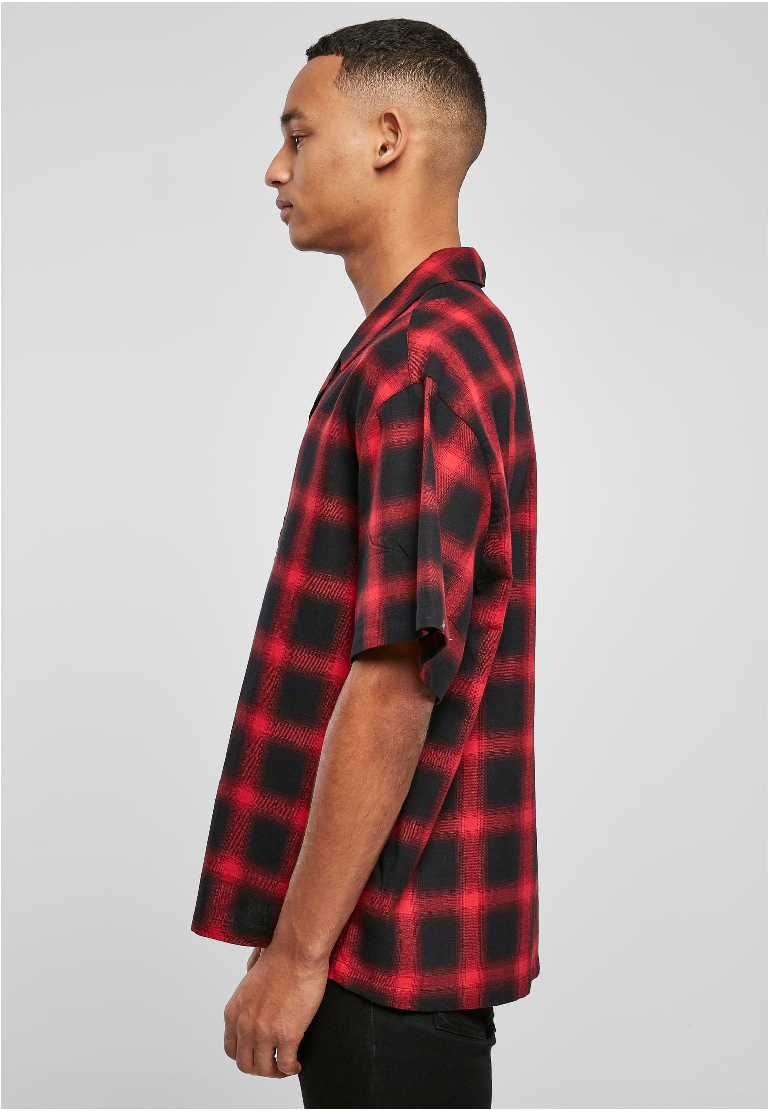 Loose Checked Resort Shirt | black/red