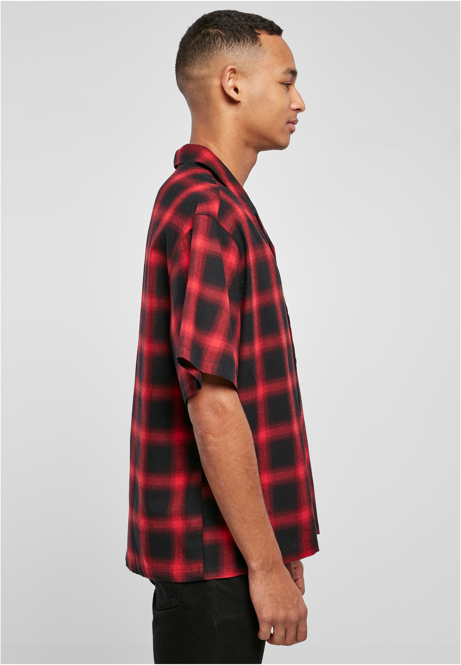 Loose Checked Resort Shirt | black/red