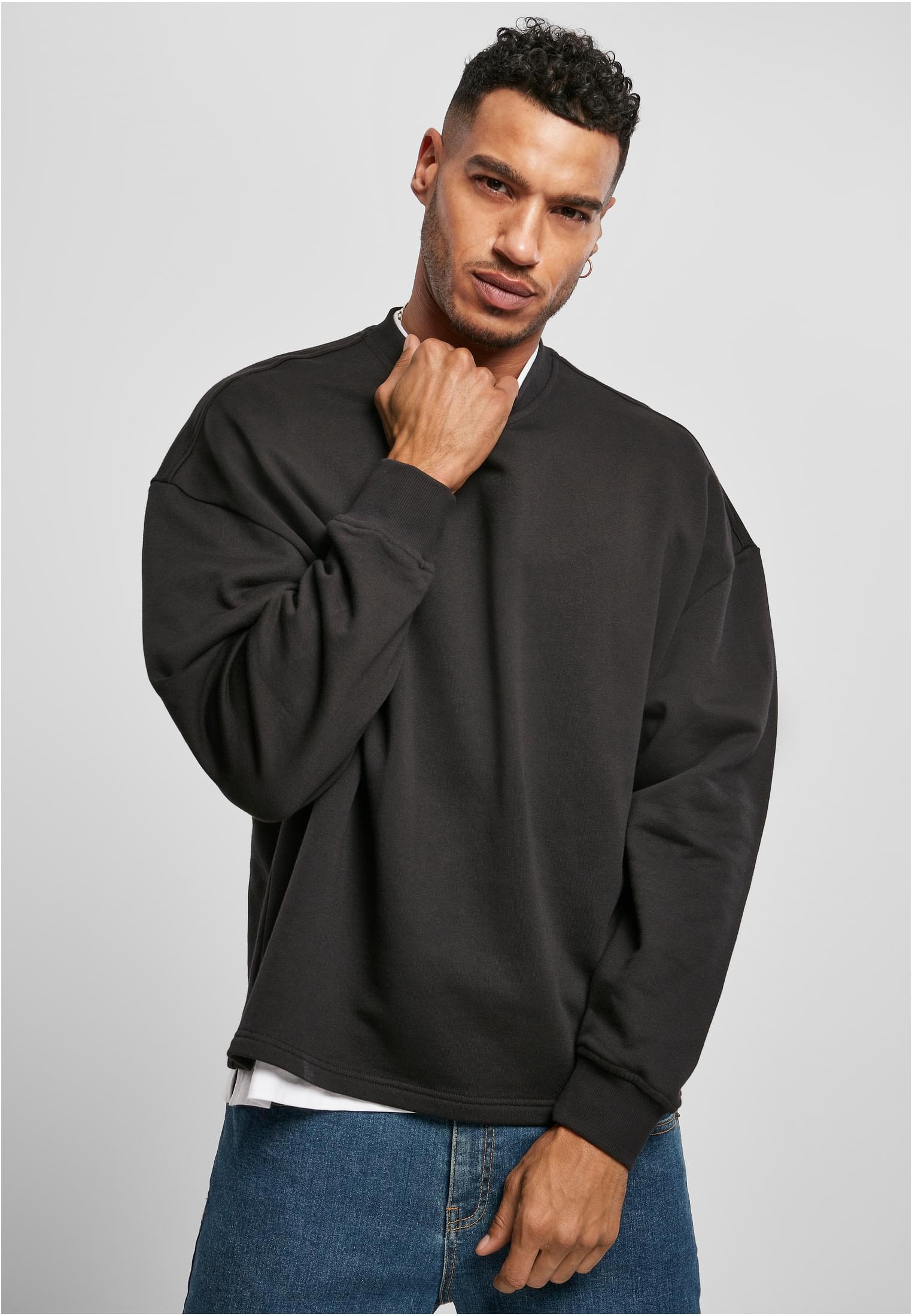 Organic Oversized Boxy Crew | black