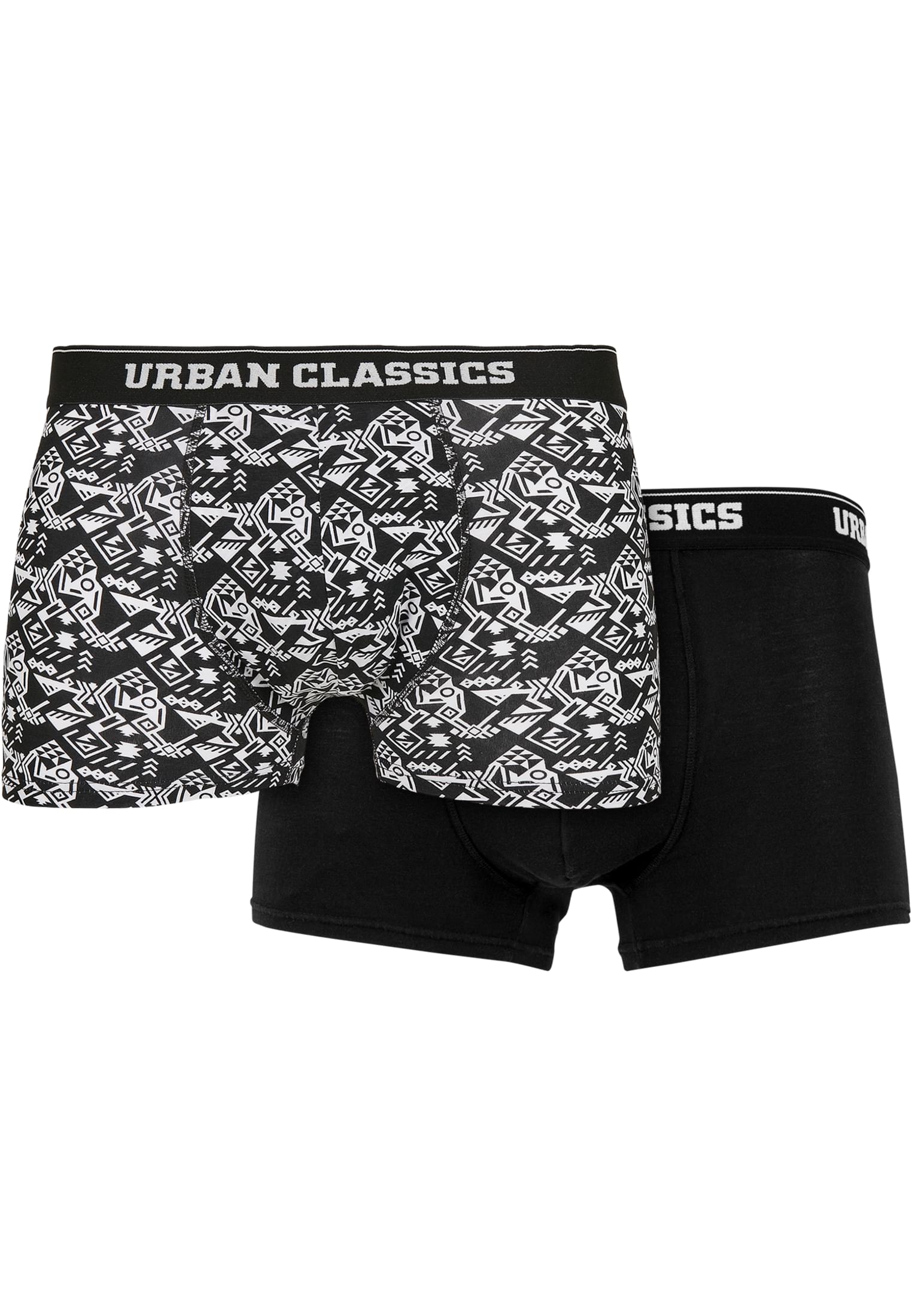 Organic Boxer Shorts 2-Pack | detail aop+black