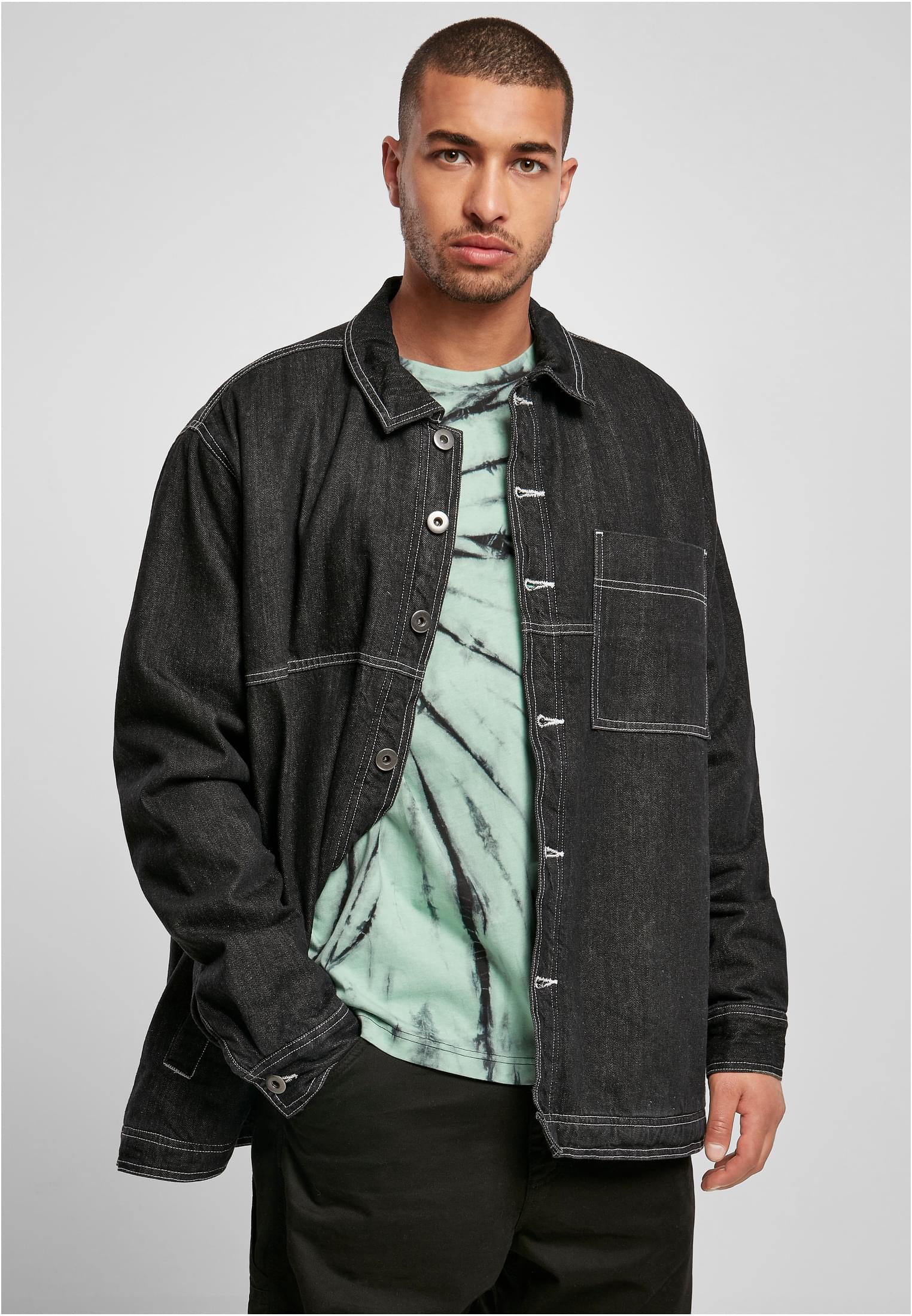 Oversized Trucker Jacket | black raw