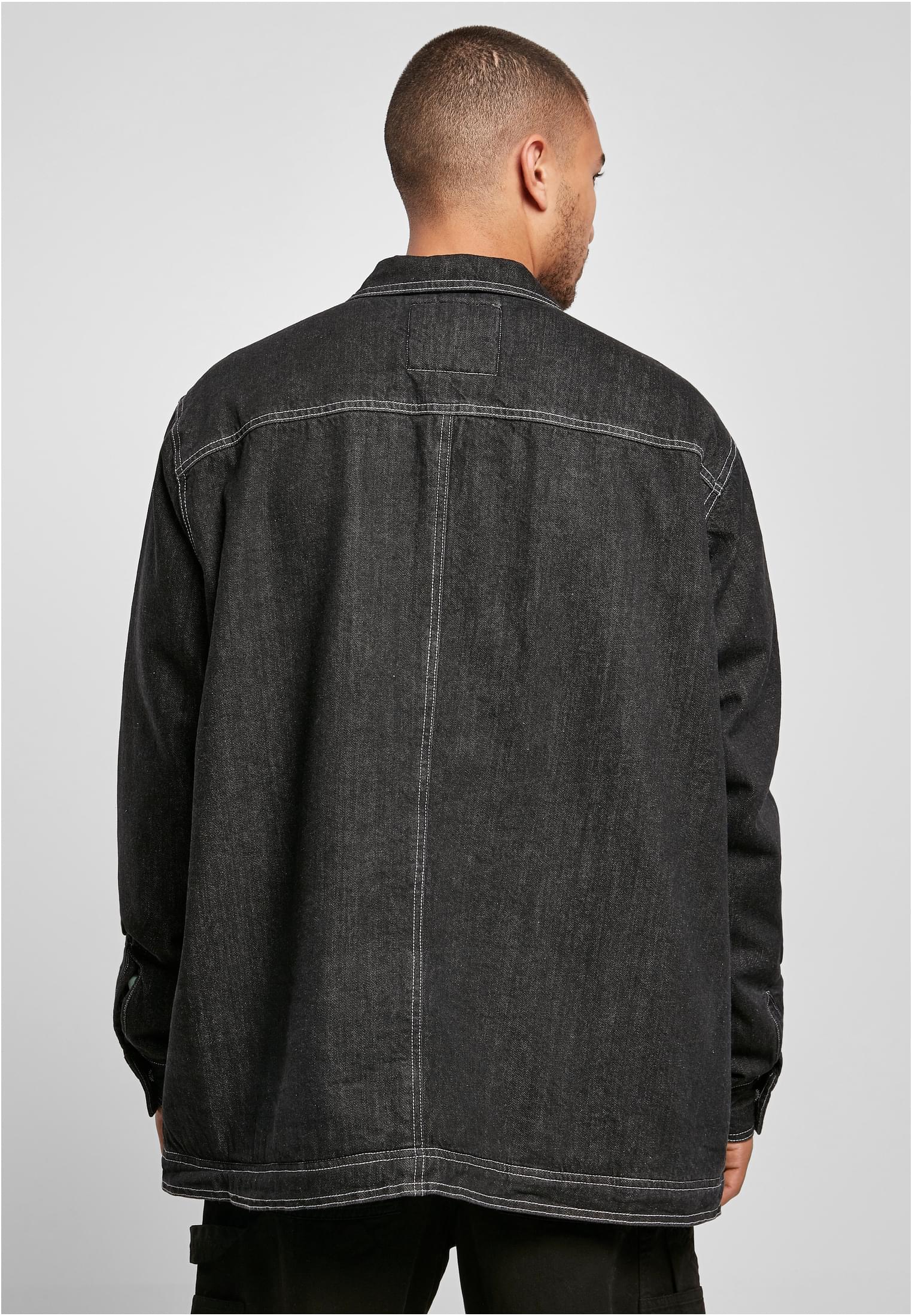 Oversized Trucker Jacket | black raw