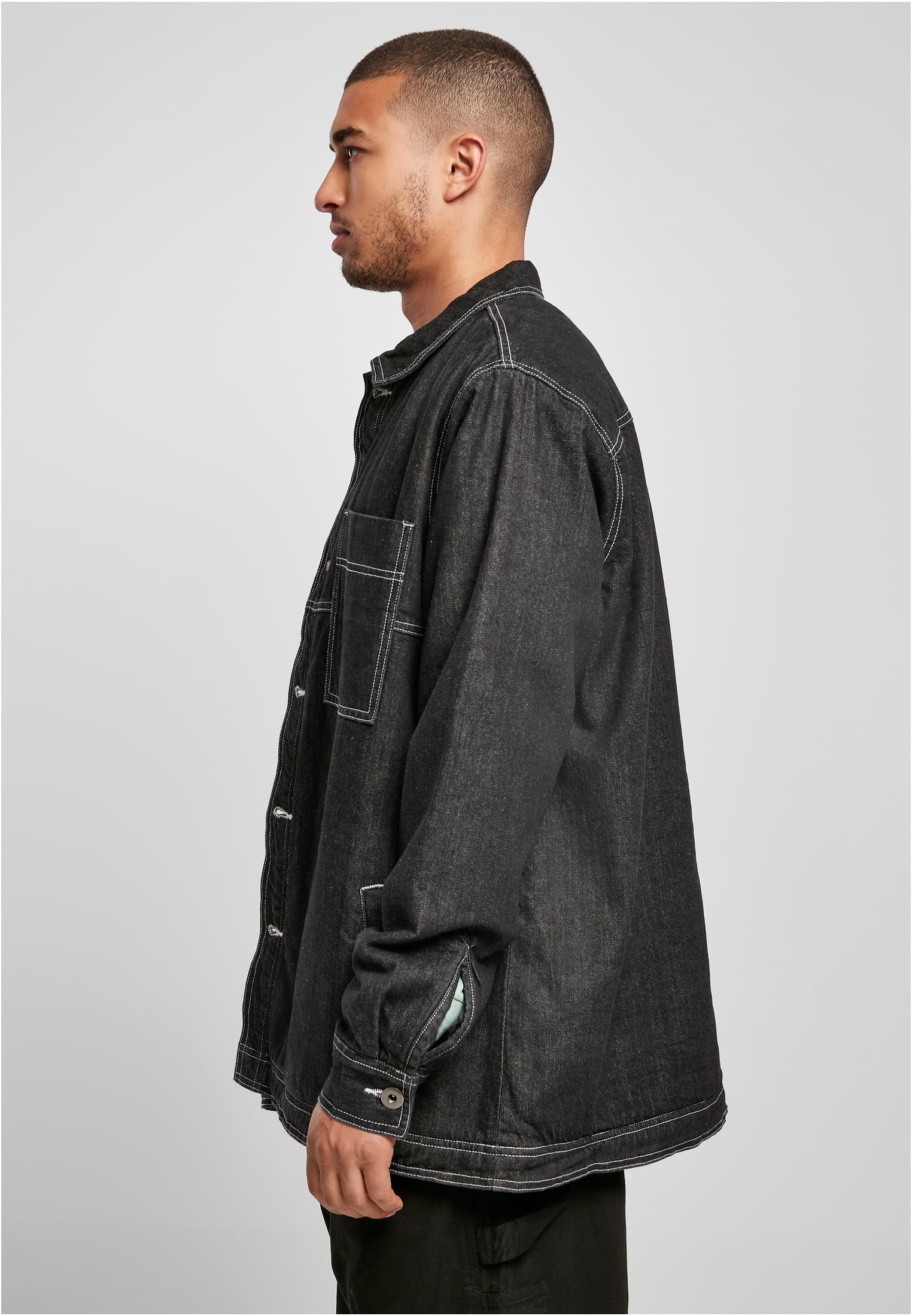 Oversized Trucker Jacket | black raw