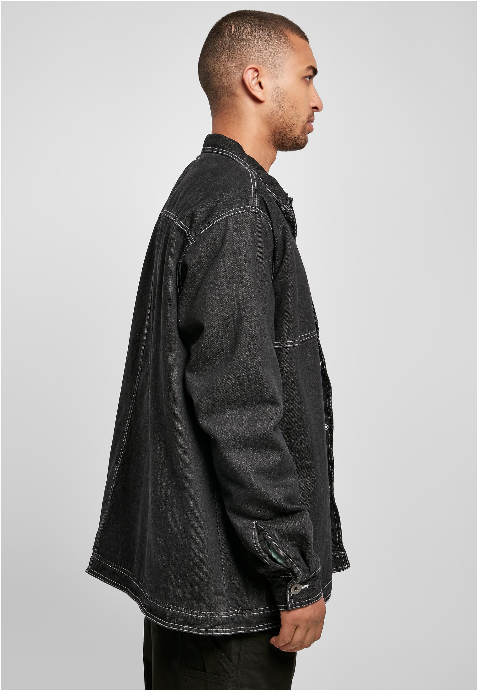 Oversized Trucker Jacket | black raw