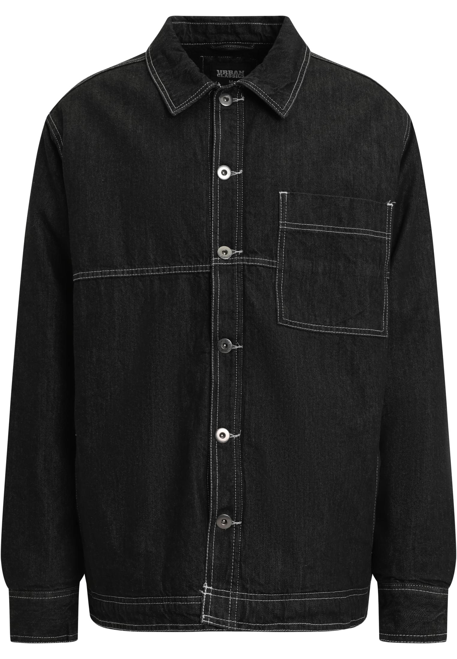 Oversized Trucker Jacket | black raw