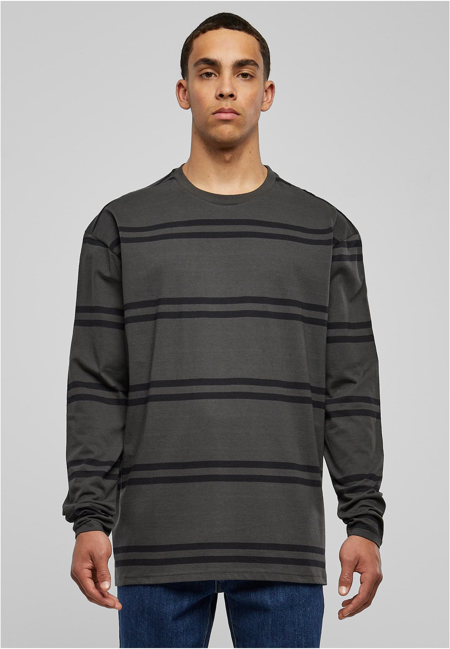 Oversized Striped Longsleeve | blackbird/black