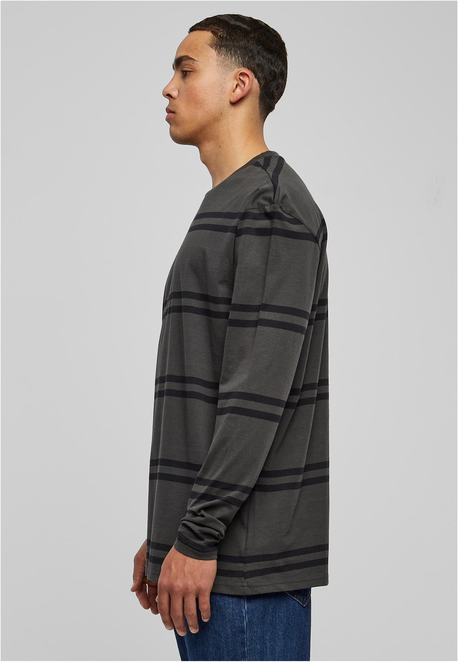 Oversized Striped Longsleeve | blackbird/black