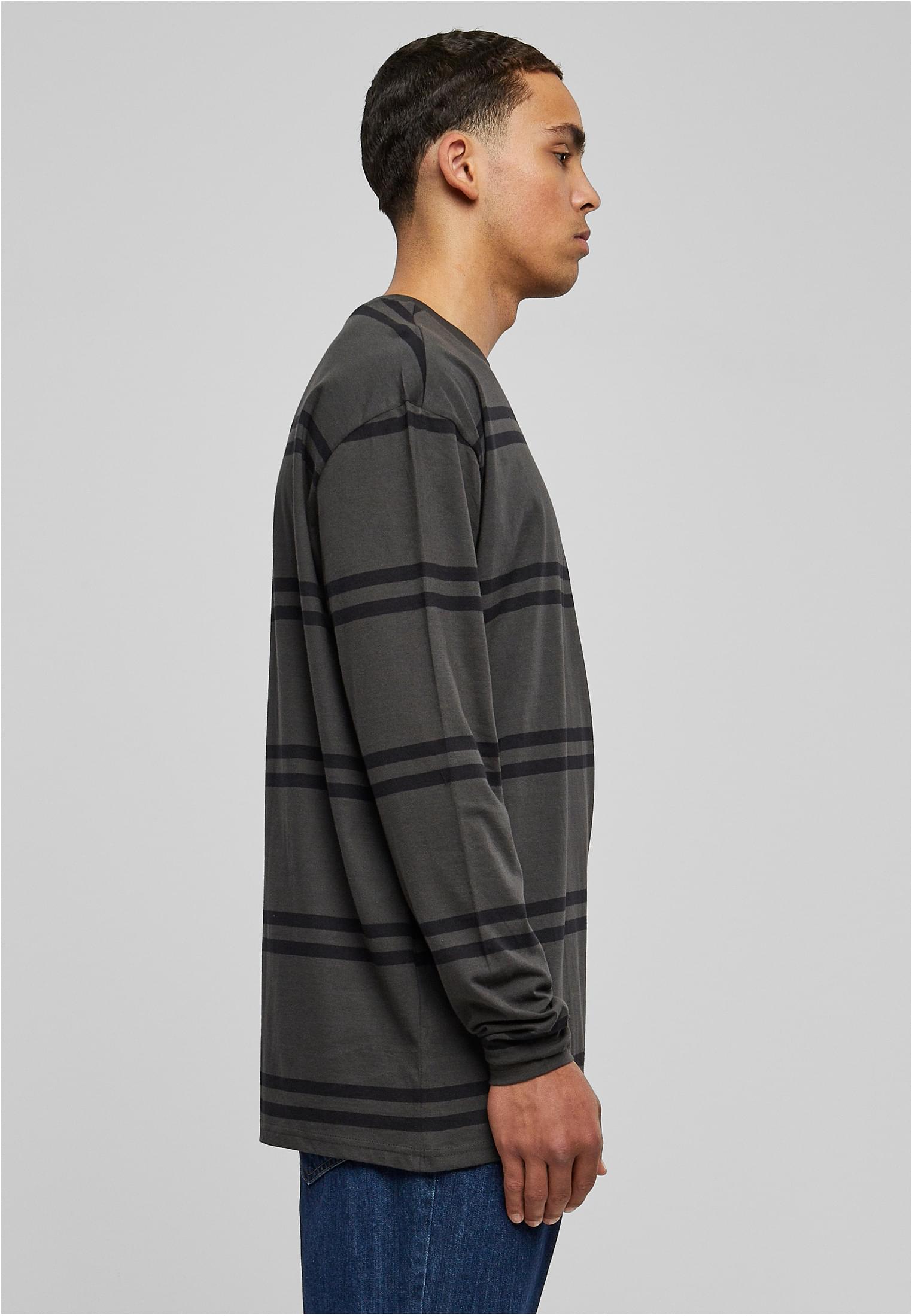 Oversized Striped Longsleeve | blackbird/black