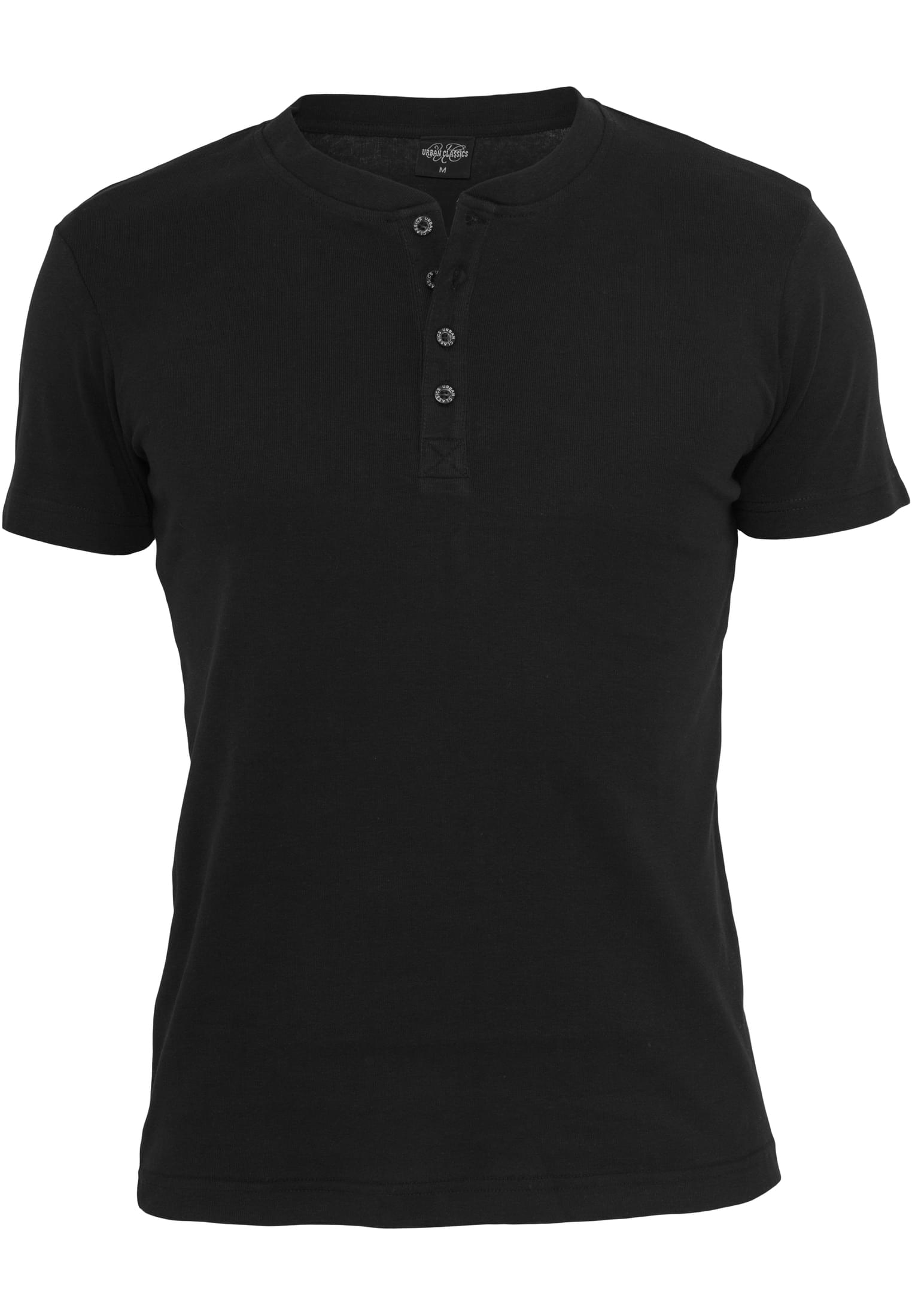 Slim 1by1 Henley Tee | black