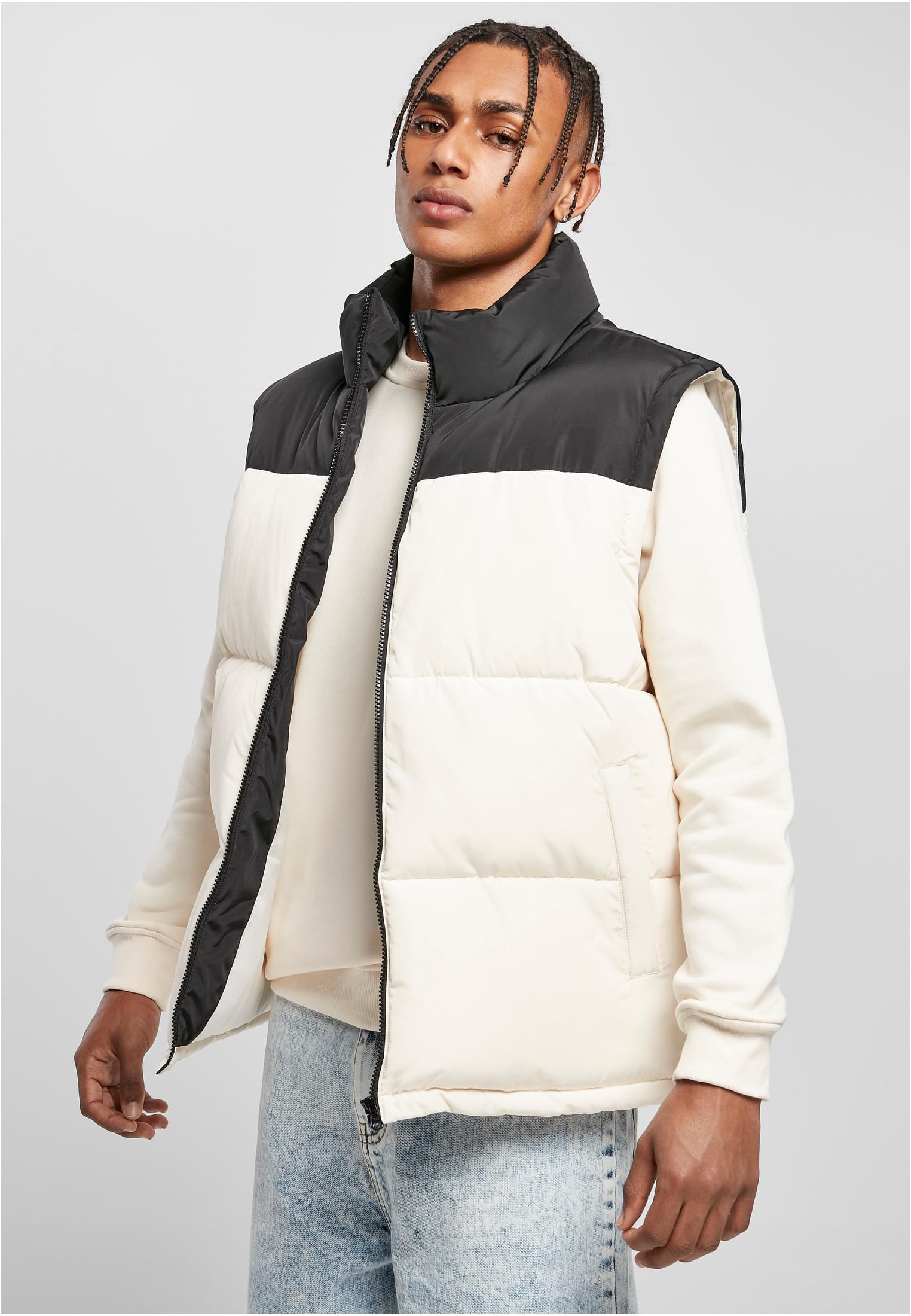 Block Puffer Vest | black/whitesand