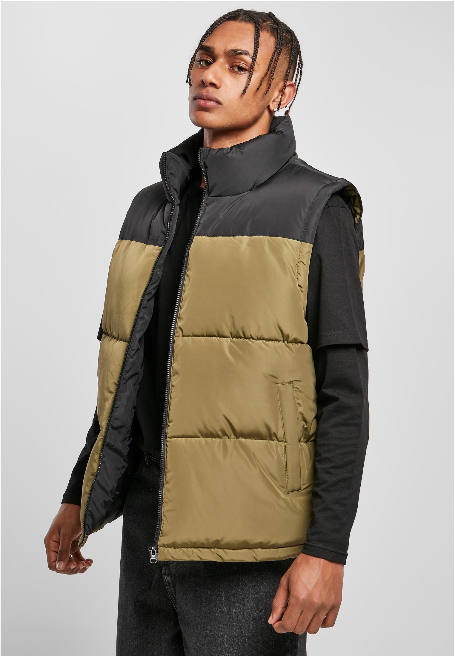 Block Puffer Vest | black/tiniolive