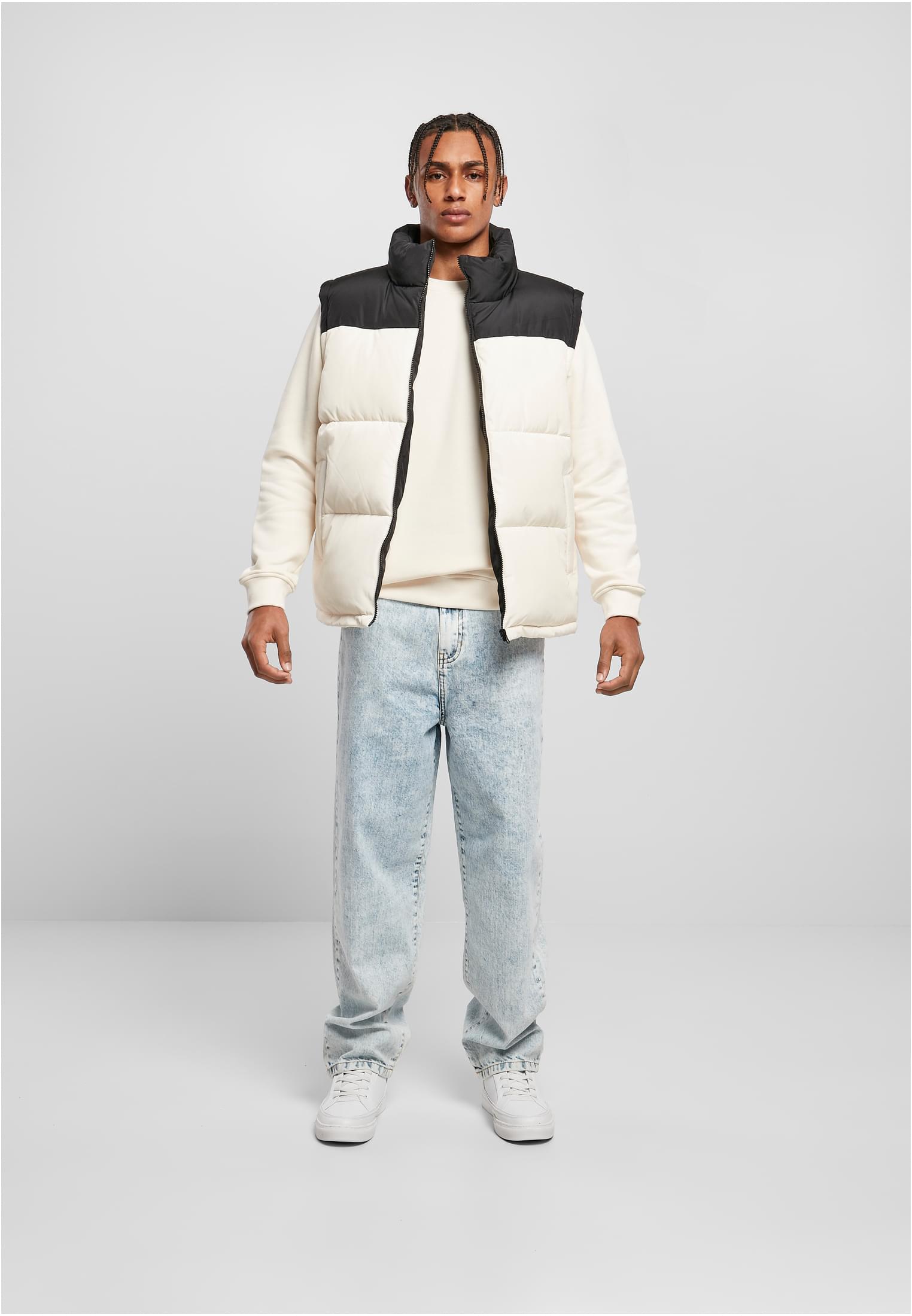 Block Puffer Vest | black/whitesand